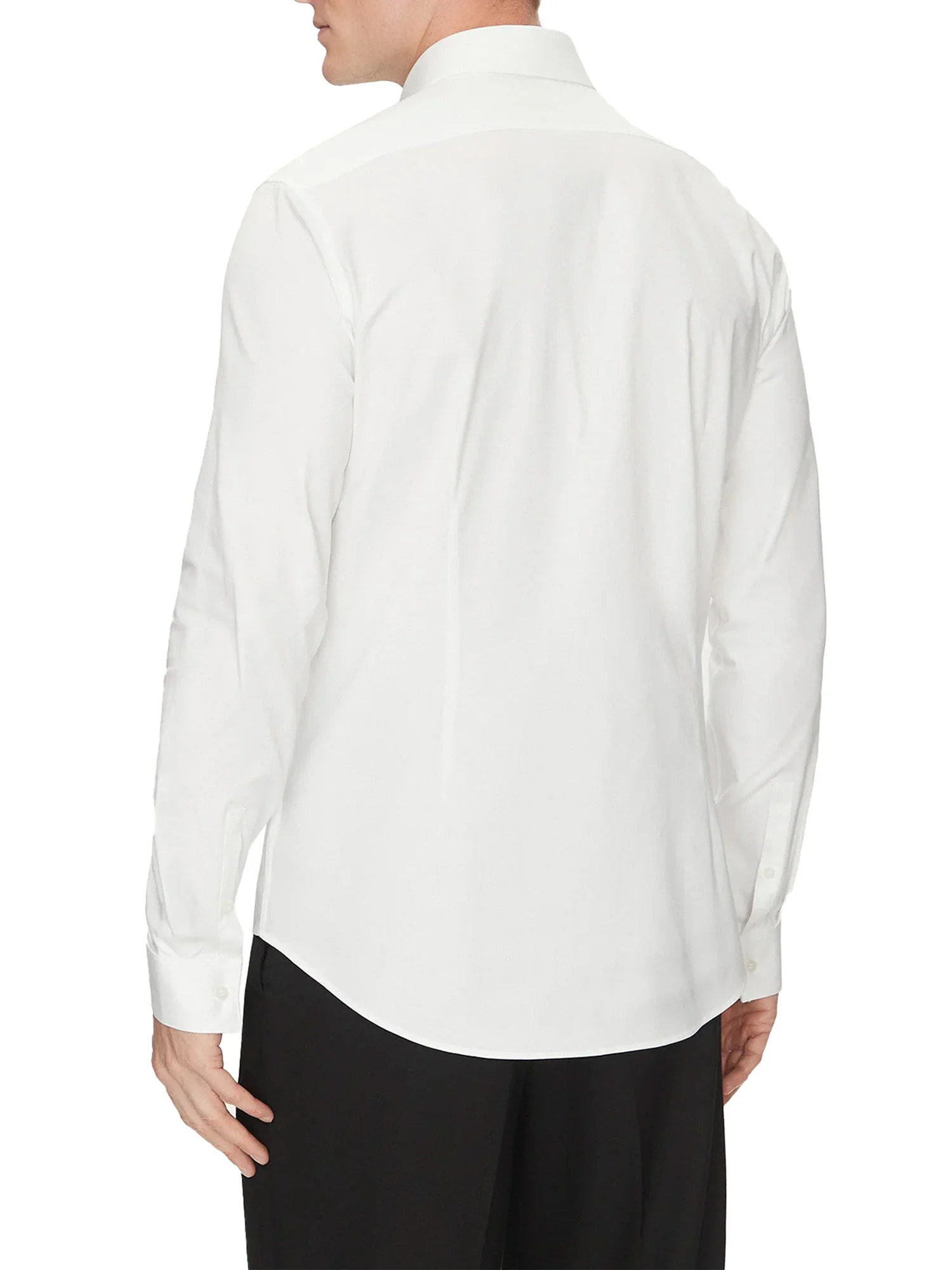 Camicia manica lunga slim print contrast twill bianco - Image 2
