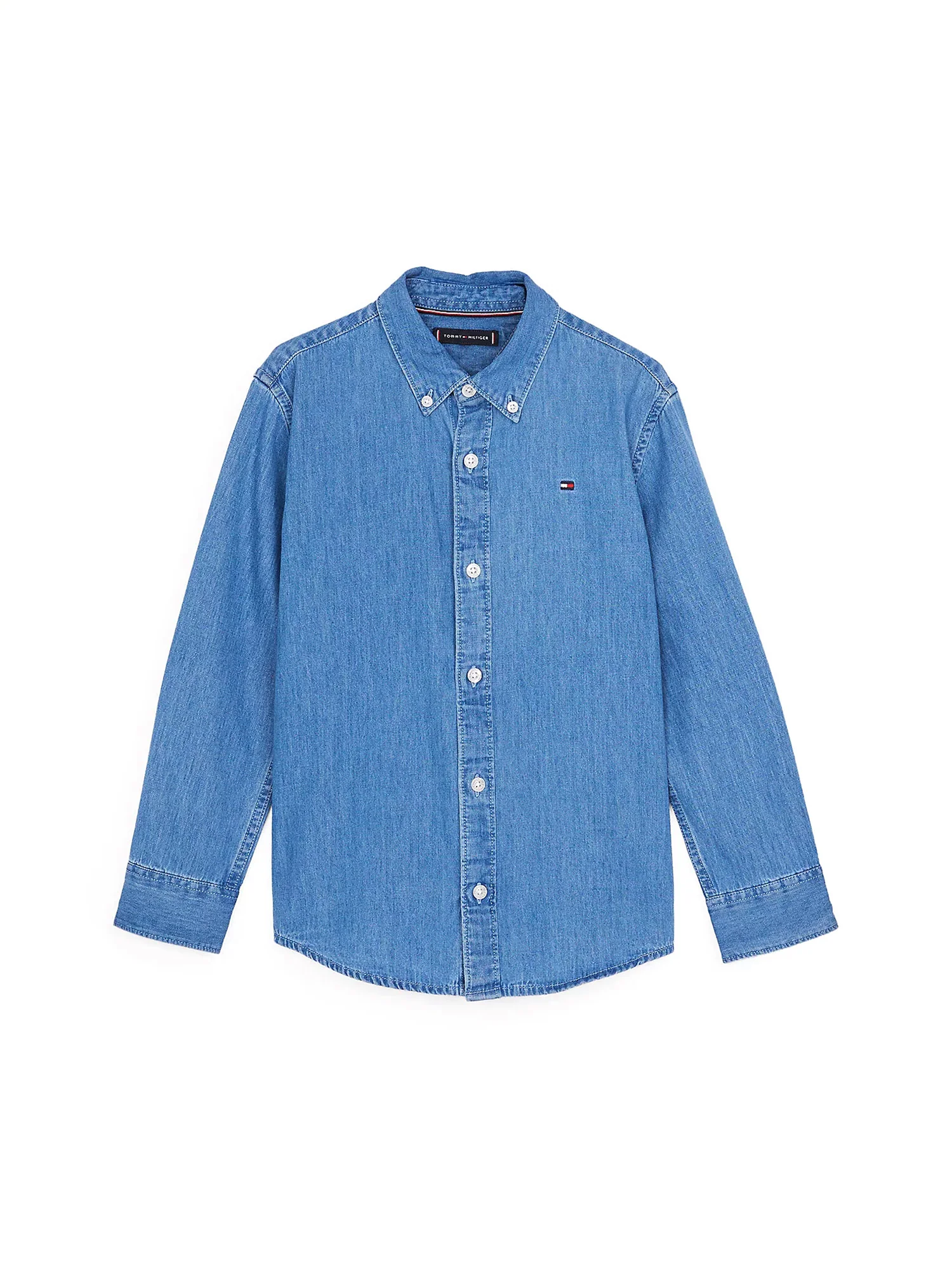 Camicia maniche lunghe junior in denim medio