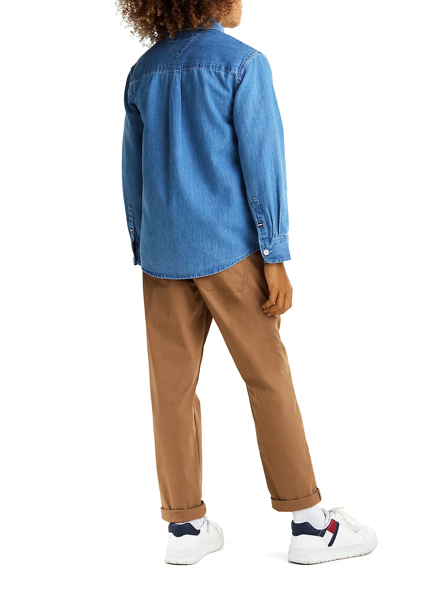Camicia maniche lunghe junior in denim medio - Image 3