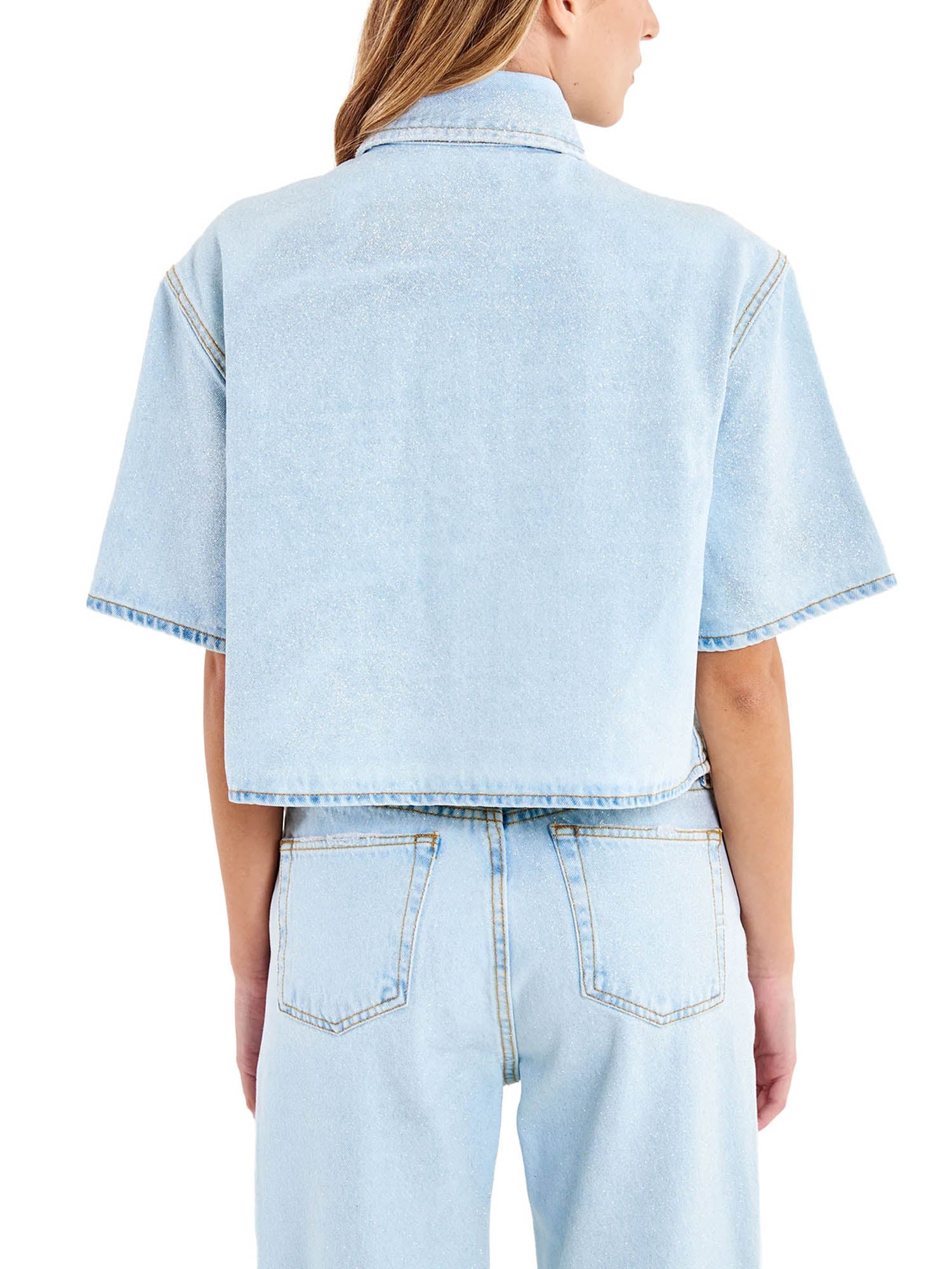 Camicia Vicolo donna manica corta 1 TS. Crop stone wash - Image 2