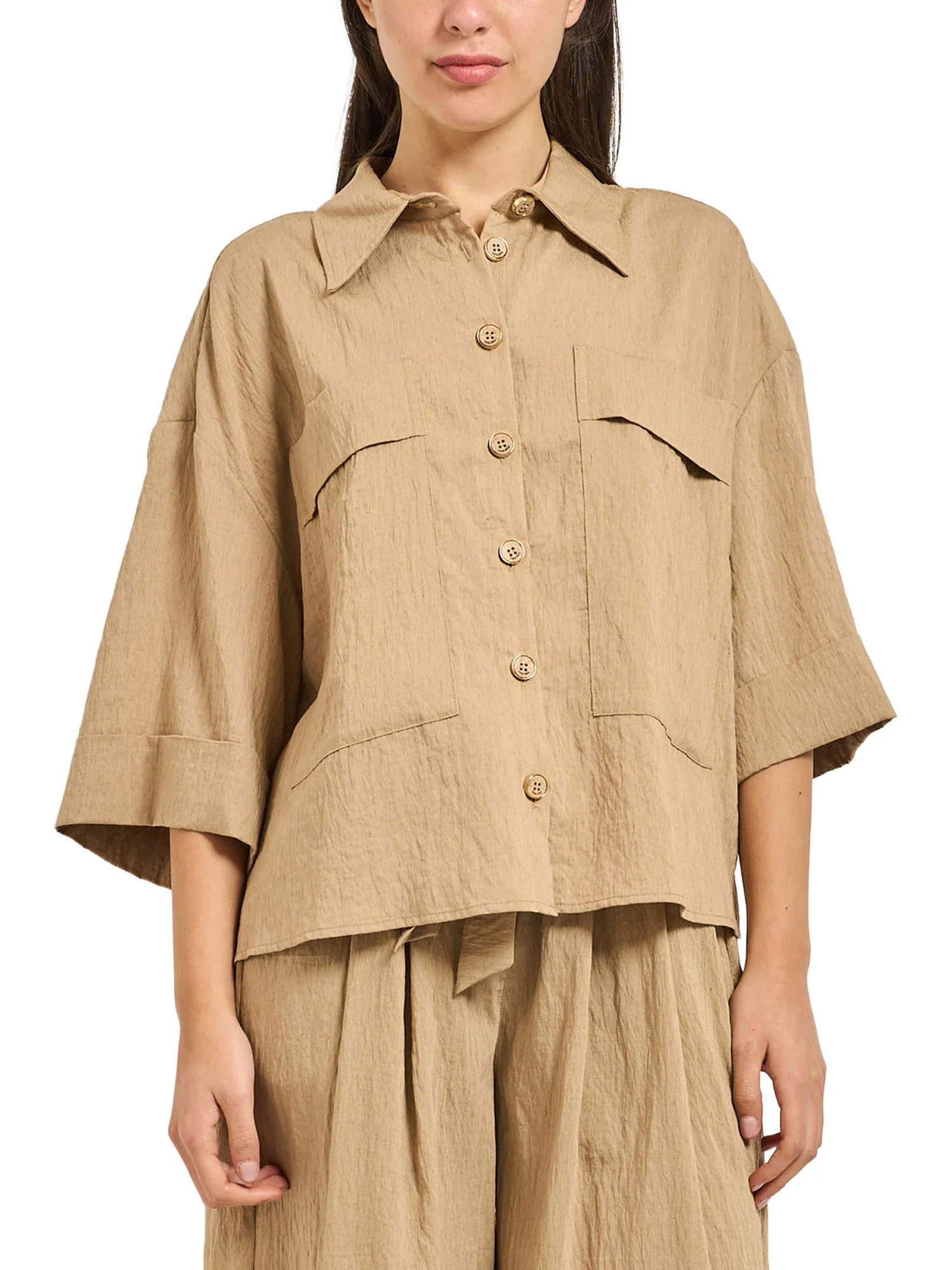 Camicia Yes Zee donna manica corta 2 TS. Poly fango
