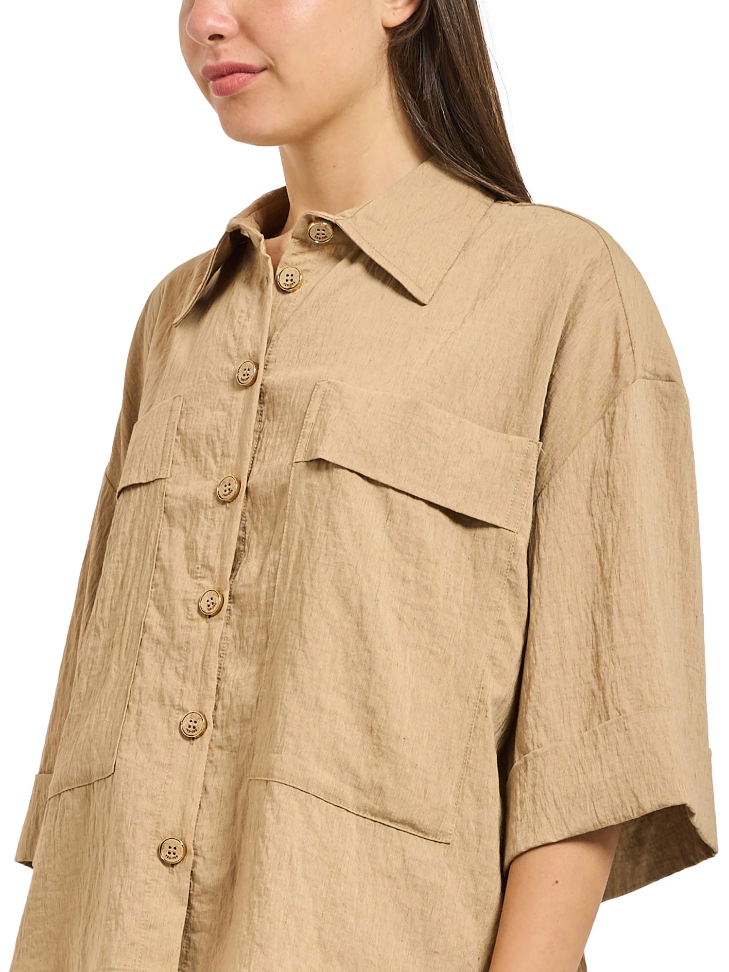 Camicia Yes Zee donna manica corta 2 TS. Poly fango - Image 3