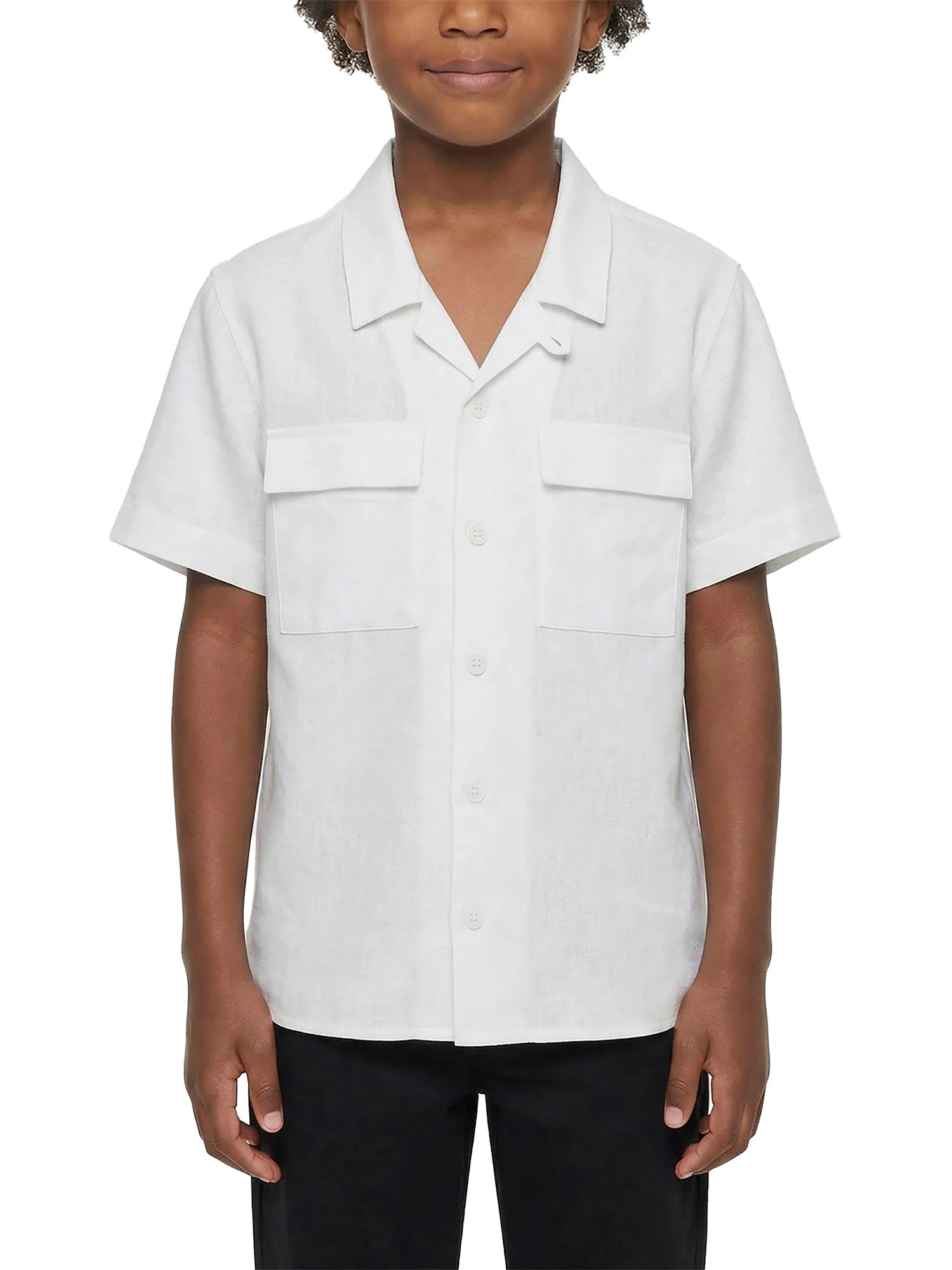 Camicia Anthony Morato bambino manica corta Slub linen bianco - Image 2