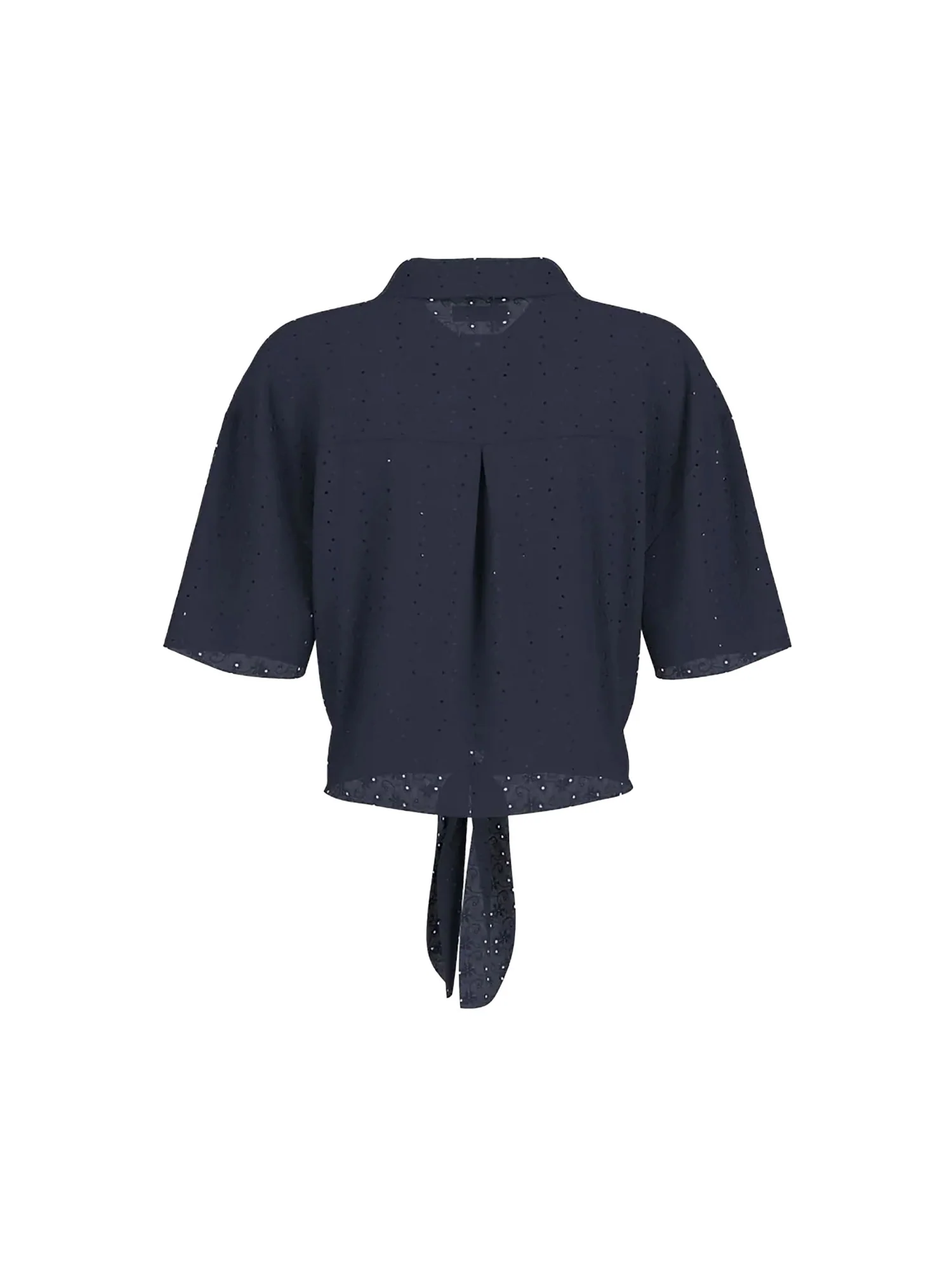 Camicia Guess donna manica corta Cropped Tie blu - Image 2