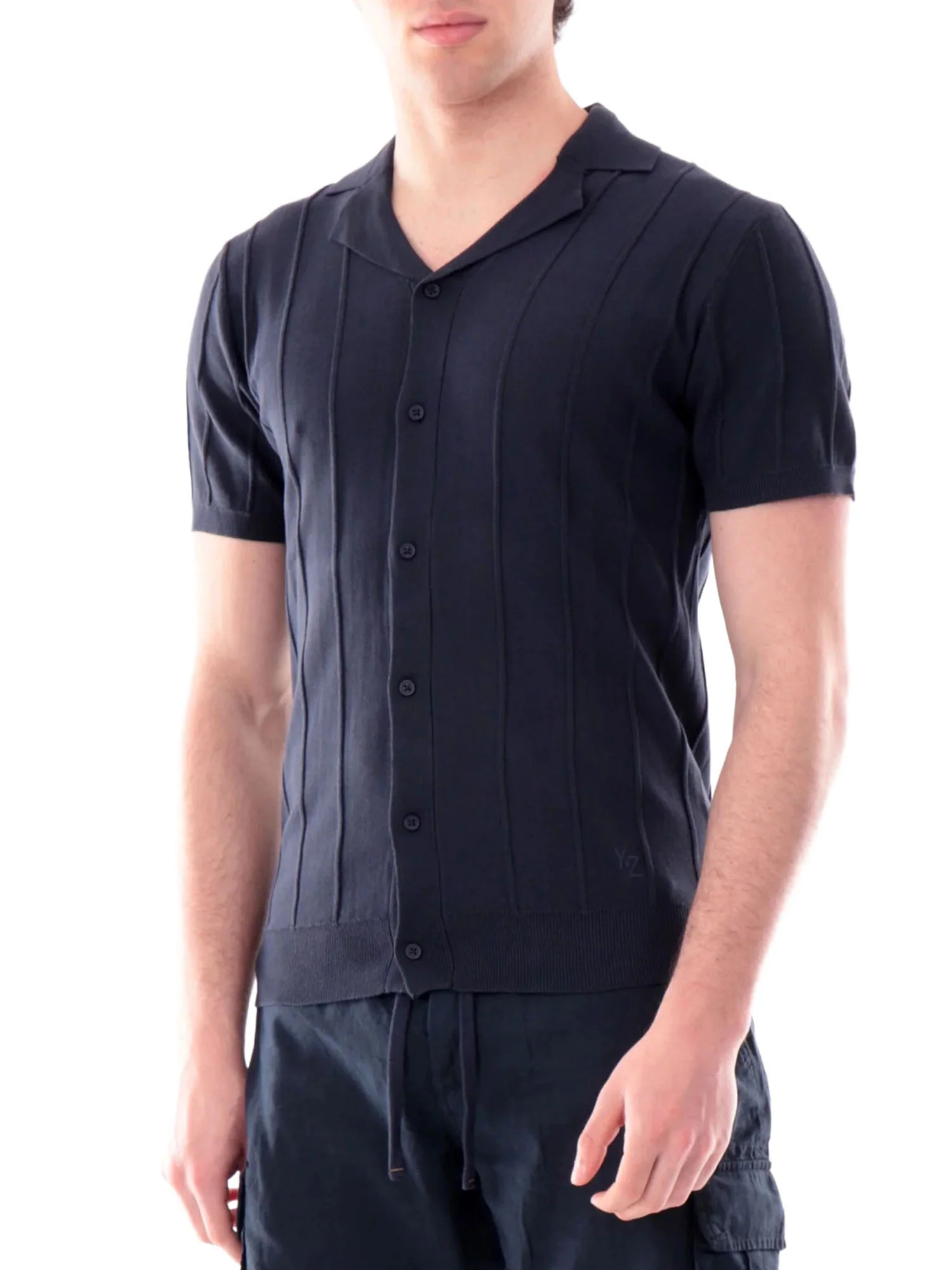 Camicia Yes Zee Uomo a manica corta in maglia
 Blu
