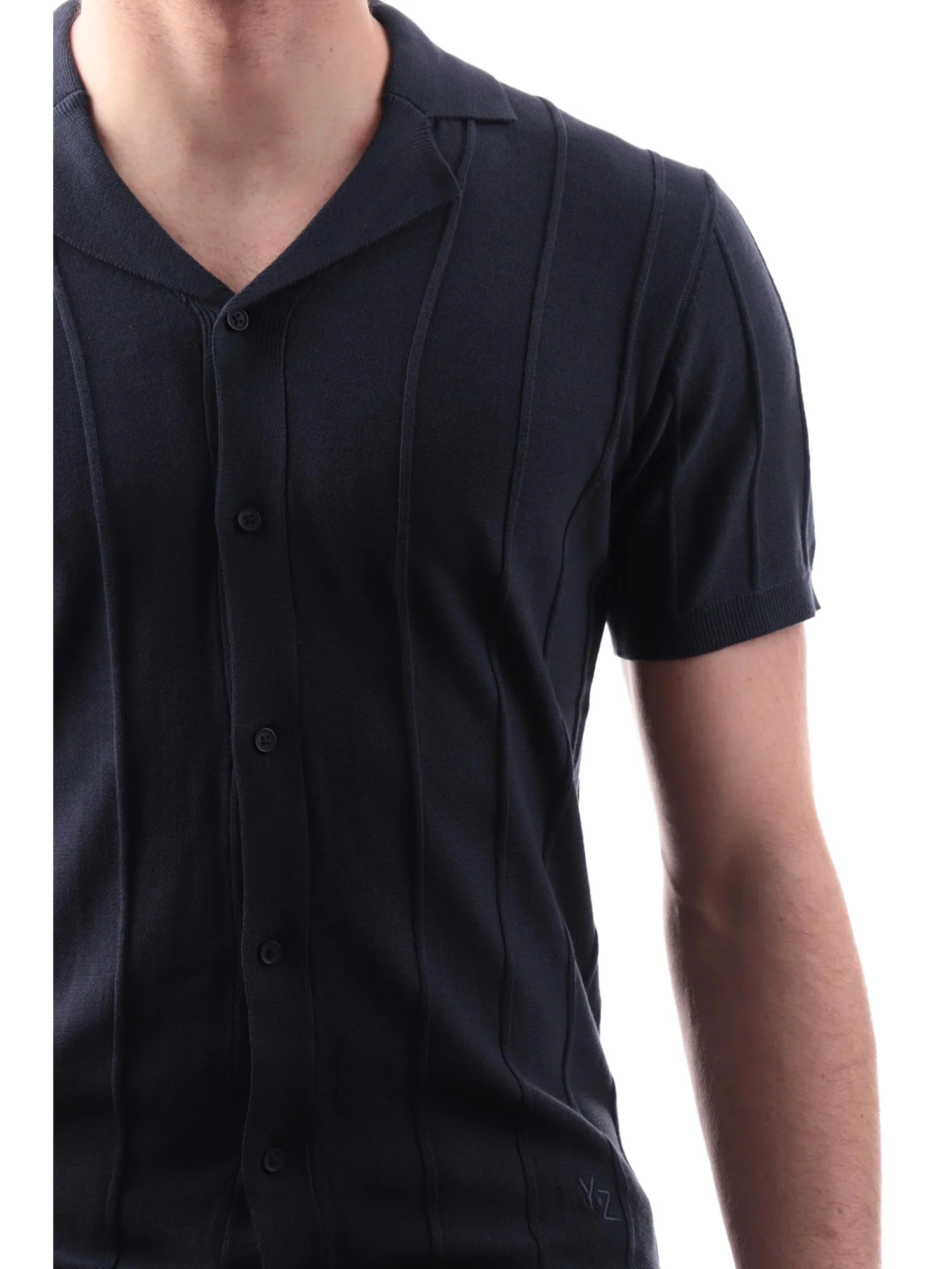 Camicia Yes Zee Uomo a manica corta in maglia
 Blu - Image 3