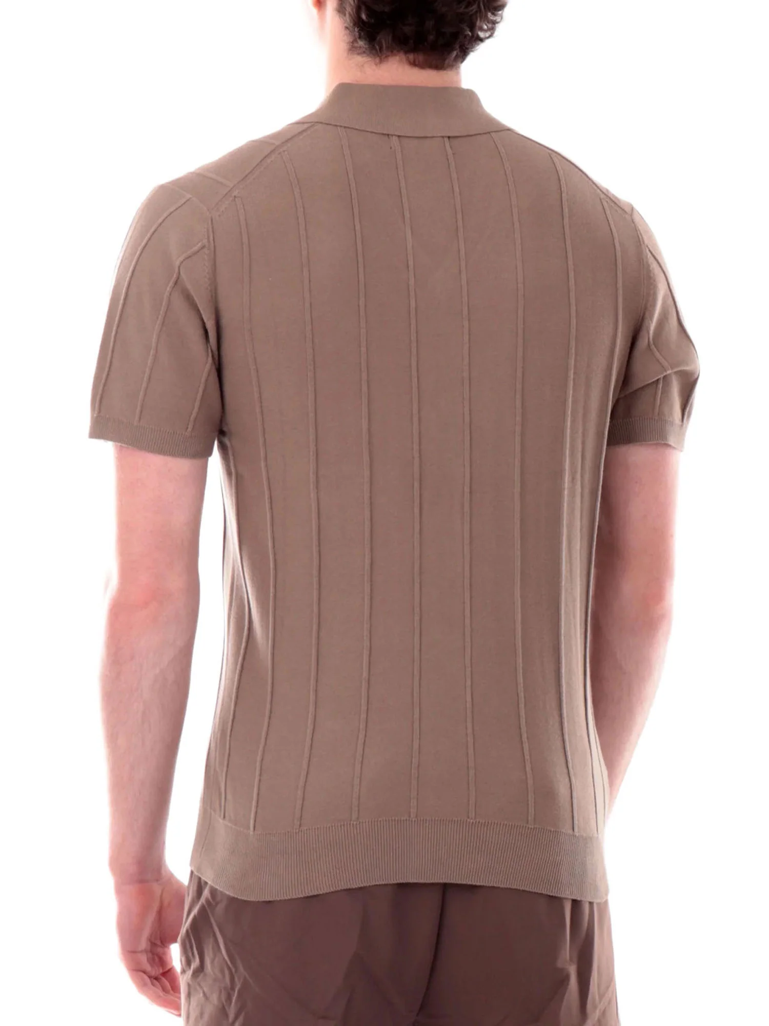 Camicia Yes Zee Uomo a manica corta in maglia 
 marrone - Image 2