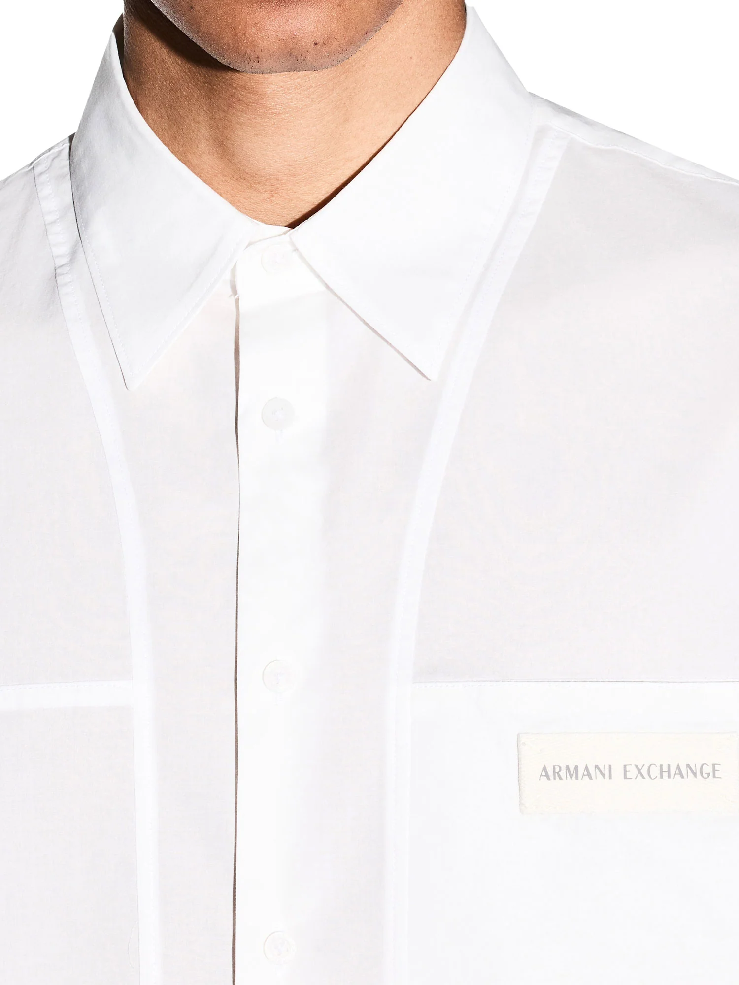 Camicia Armani Exchange uomo manica corta Pkt Logo bianco - Image 3