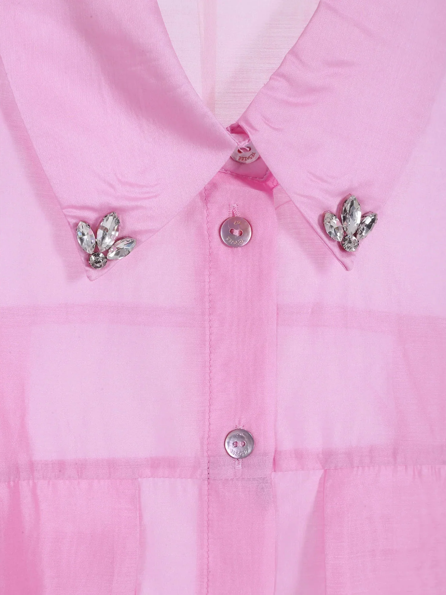 Camicia Yes Zee donna manica lunga 2 TS. Cotone rosa - Image 3
