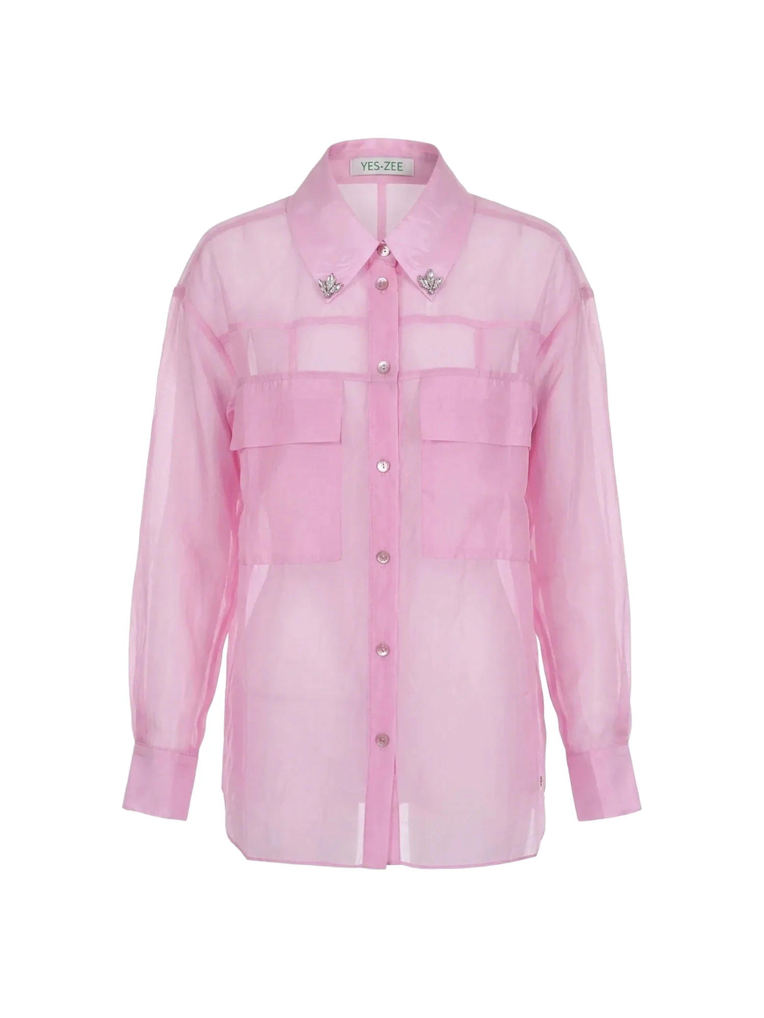 Camicia Yes Zee donna manica lunga 2 TS. Cotone rosa - Image 4