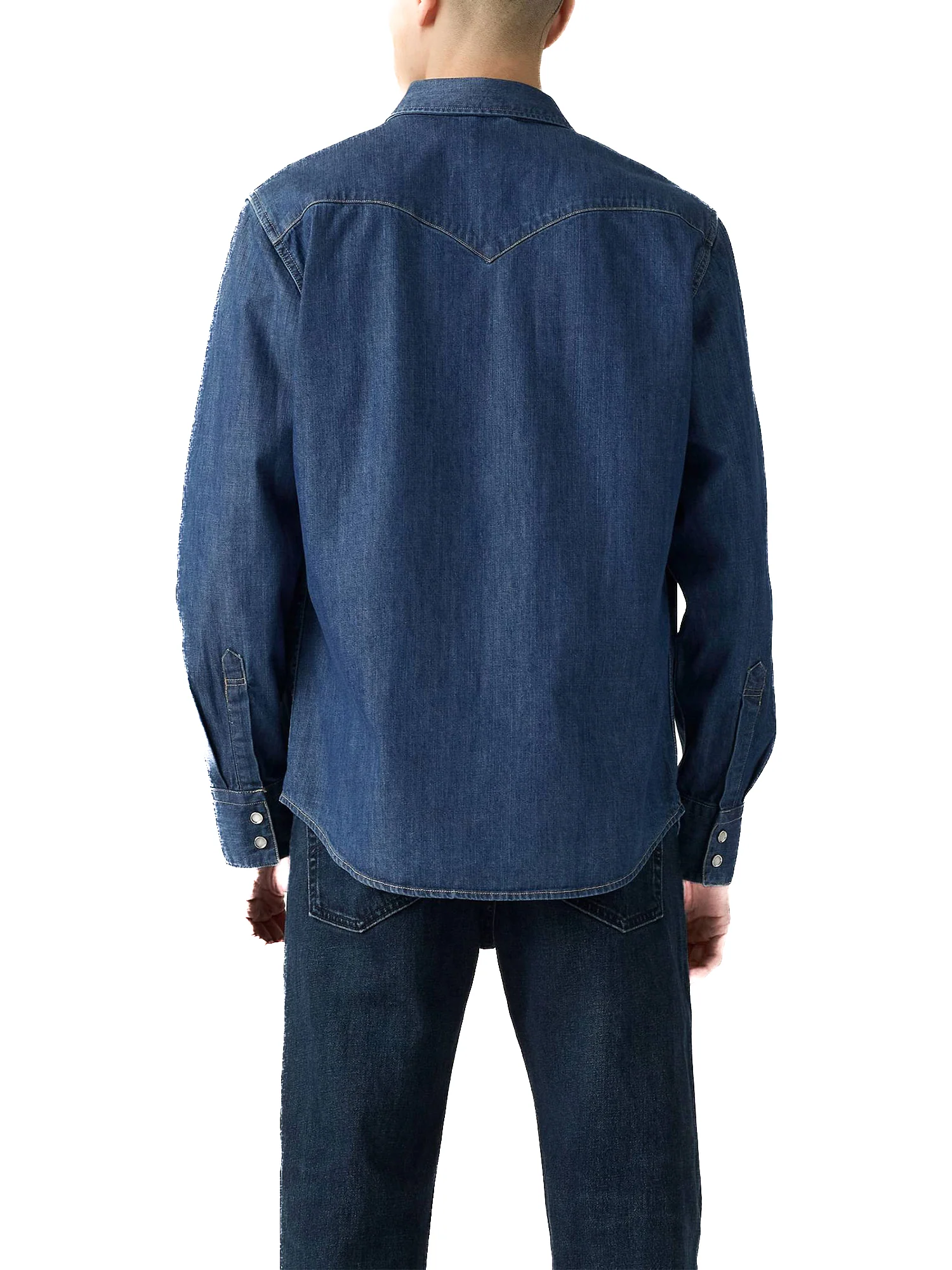 Camicia maniche lughe Barston Western denim medio - Image 2