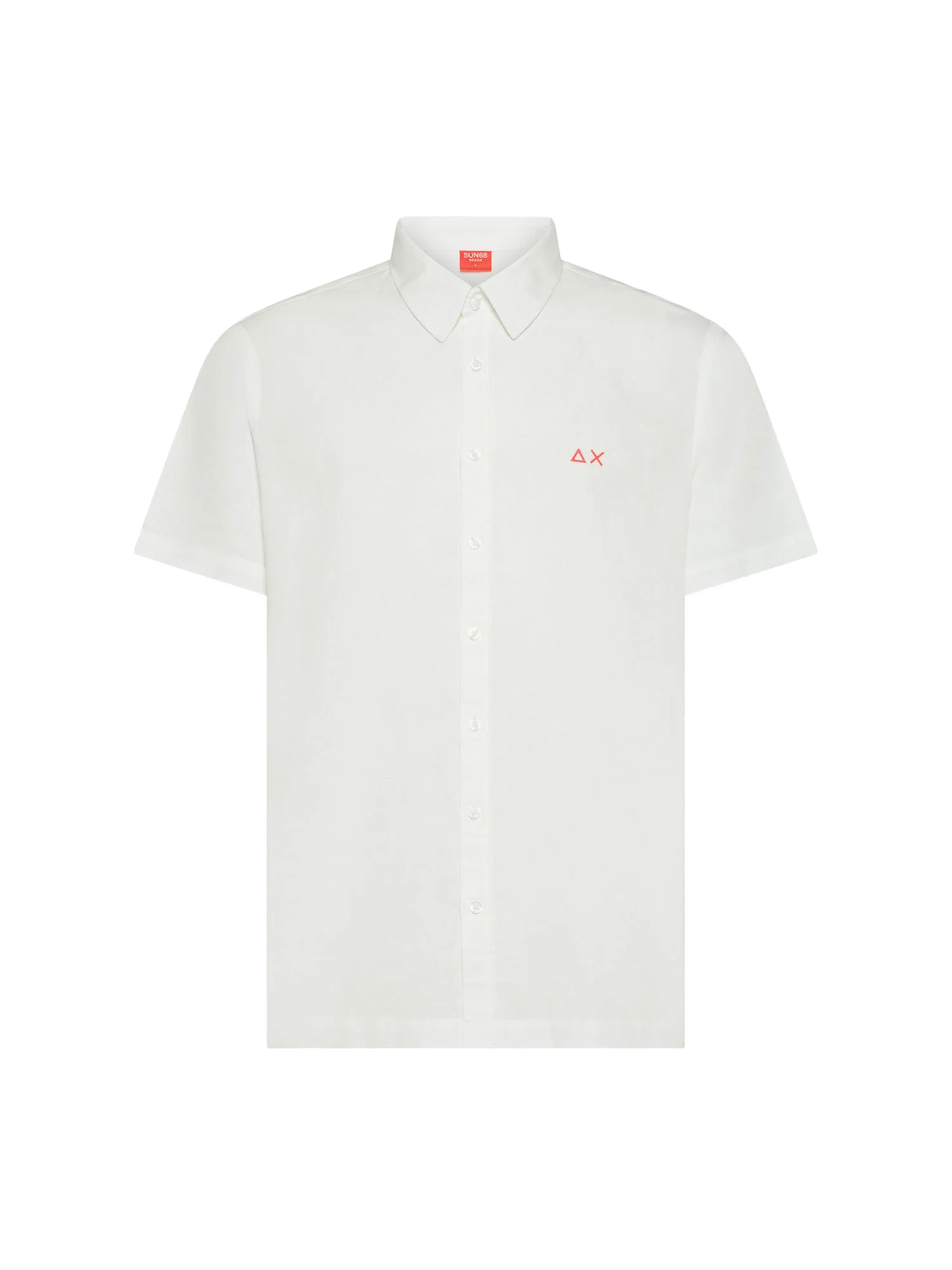 Camicia Sun 68 uomo manica lunga Beach lino bianco