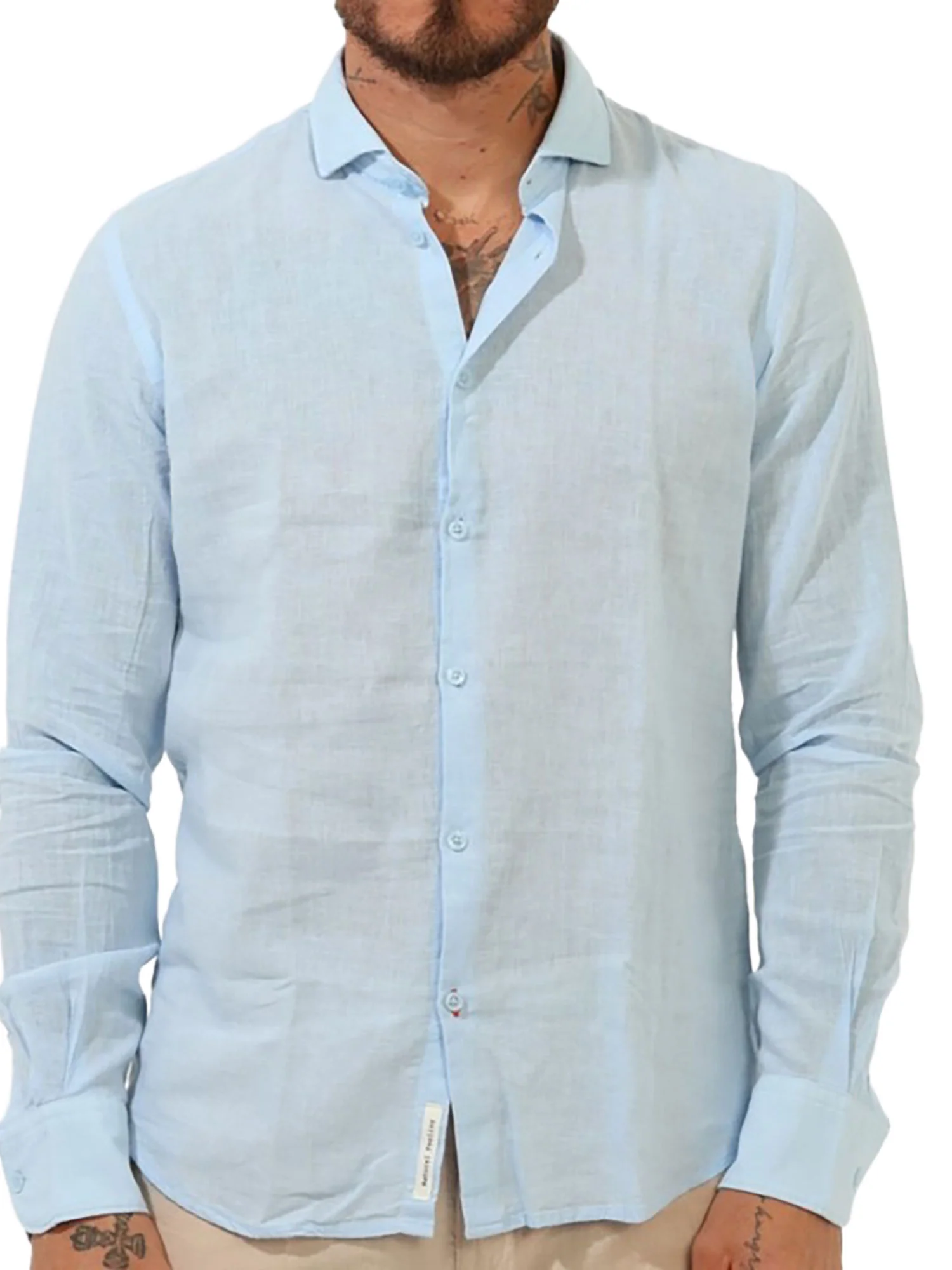 Camicia Yes Zee Uomo a manica lunga cf misto lino
 Azzurro