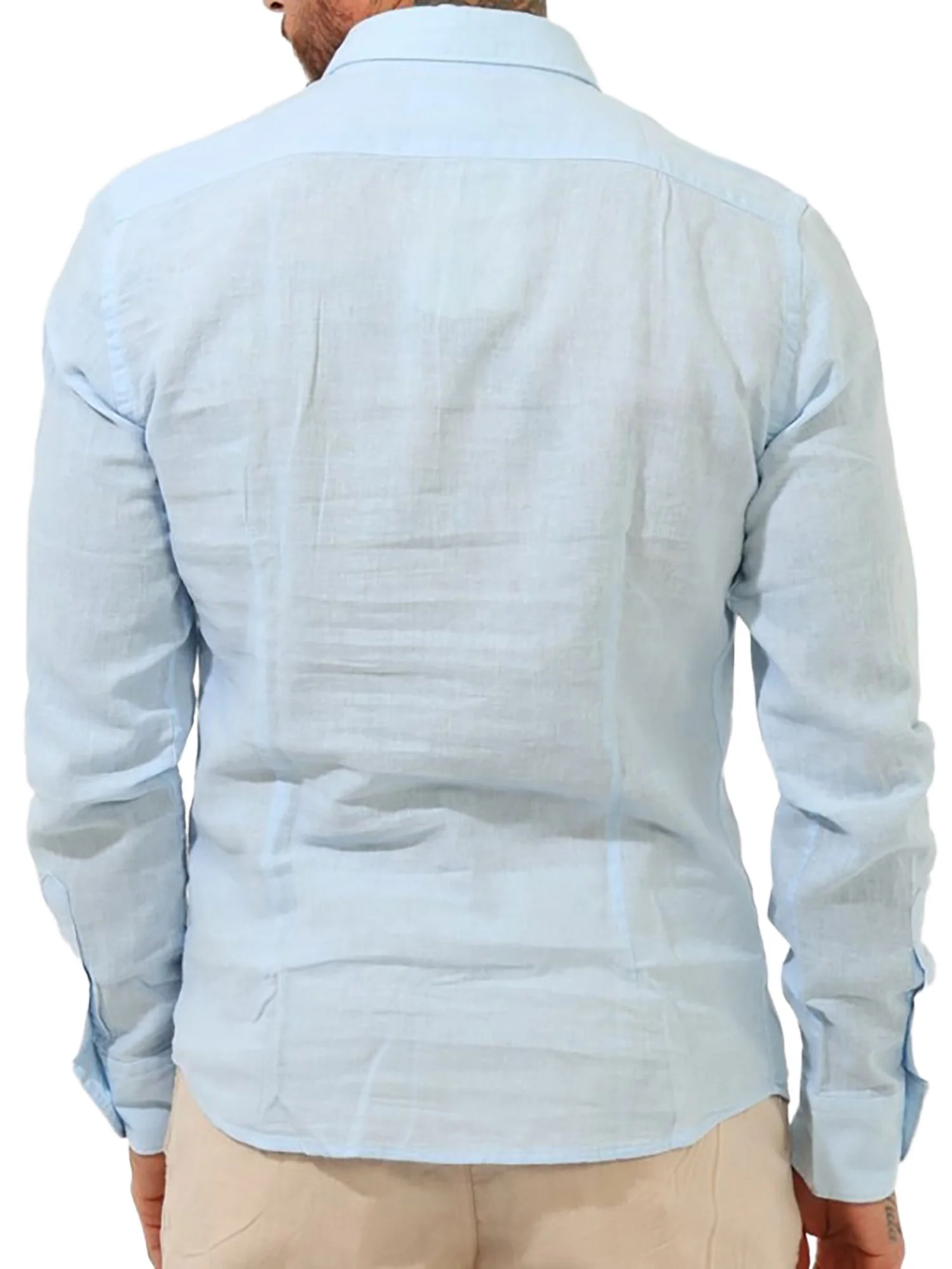 Camicia Yes Zee Uomo a manica lunga cf misto lino
 Azzurro - Image 2