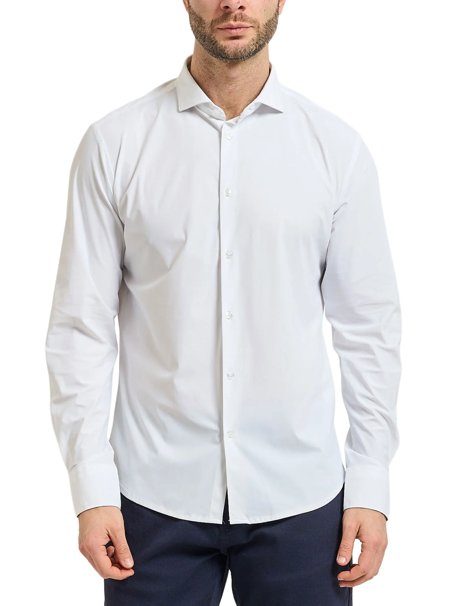 Camicia Yes Zee Uomo a manica lunga cf poly 
 bianco