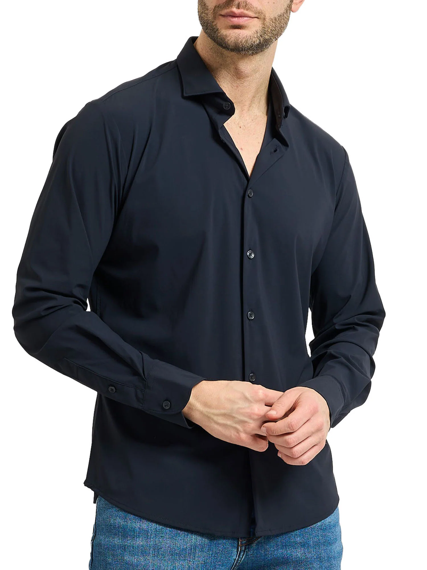 Camicia Yes Zee Uomo a manica lunga cf poly
 Blu