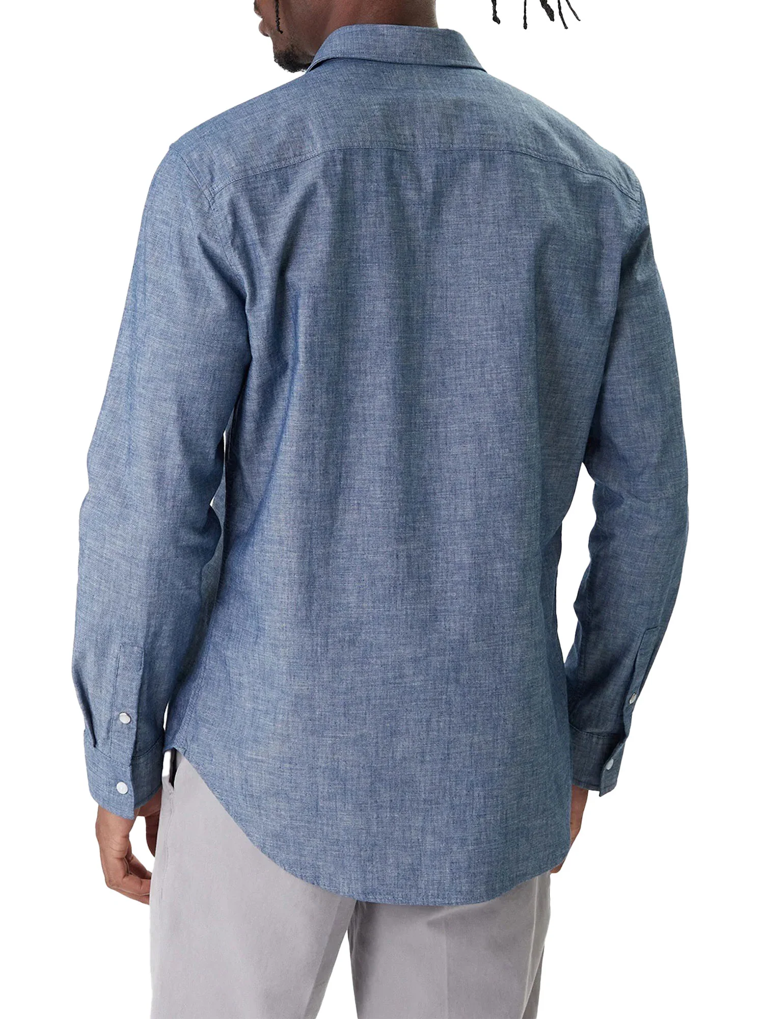 Camicia Calkin Klein uomo manica lunga classic Chambray blu chiaro - Image 2