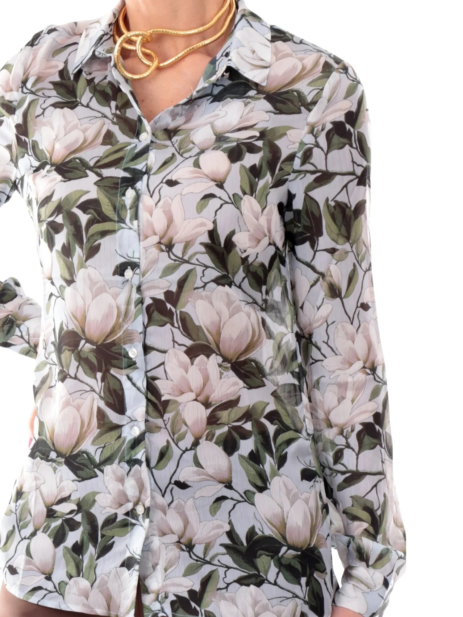 Camicia maniche lunghe Guess donna modello clouis stampa blossom breeze