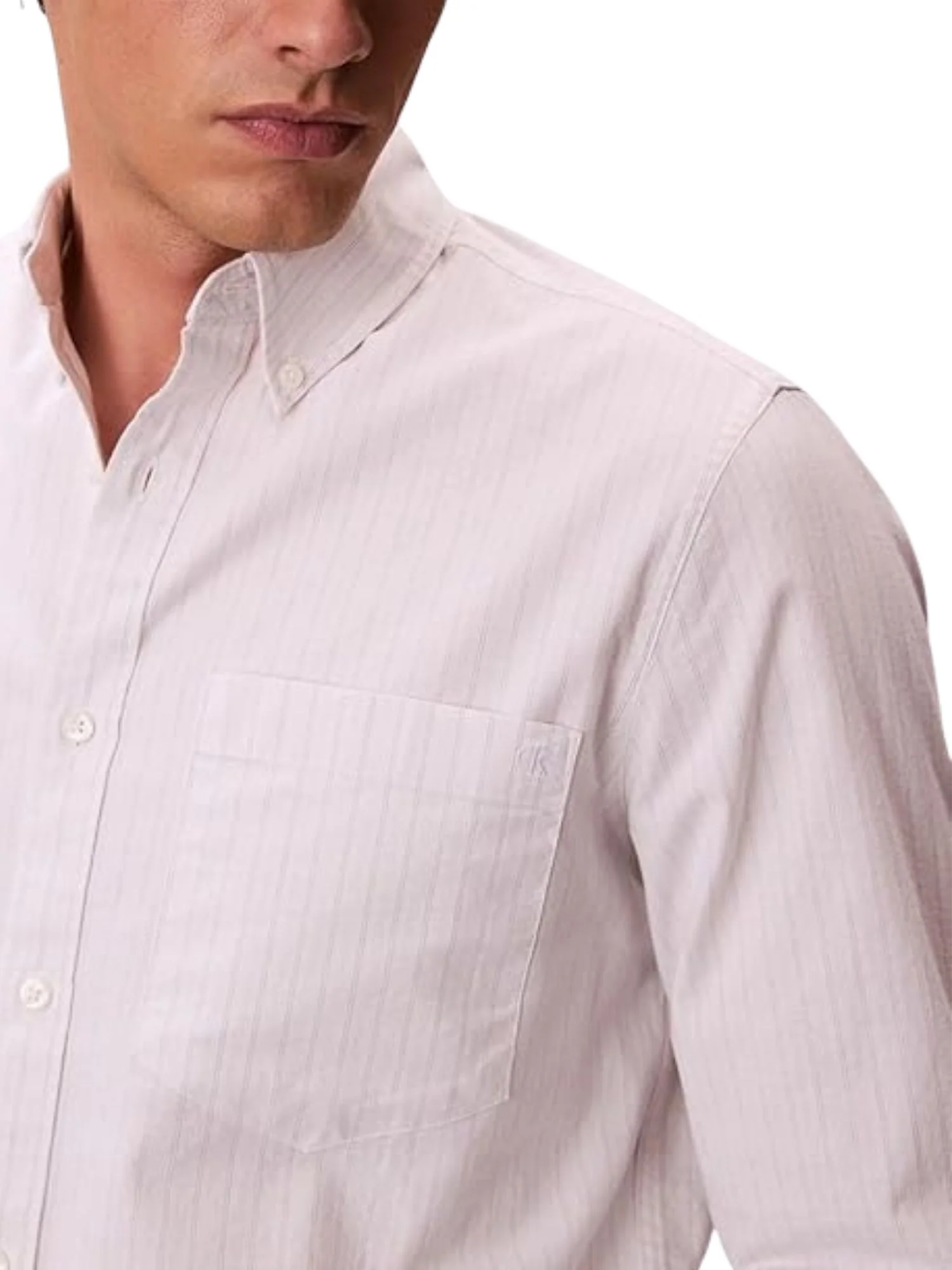 Camicia con maniche lunghe Calvin Klein Jeans modello crop oxford bianco - Image 4