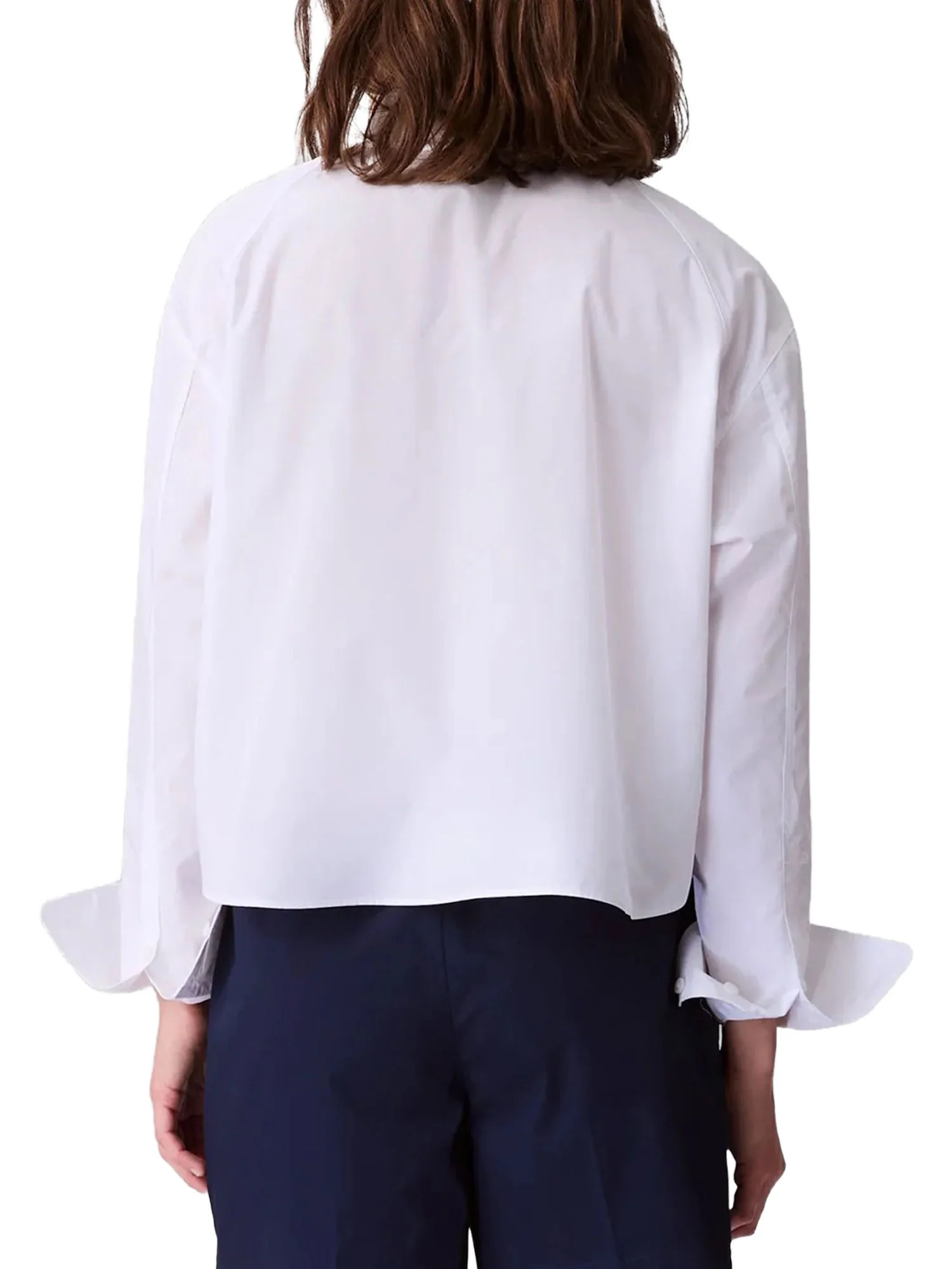 Camicia Calvin Klein Donna ml crop solid boxy
 Bianco - Image 3