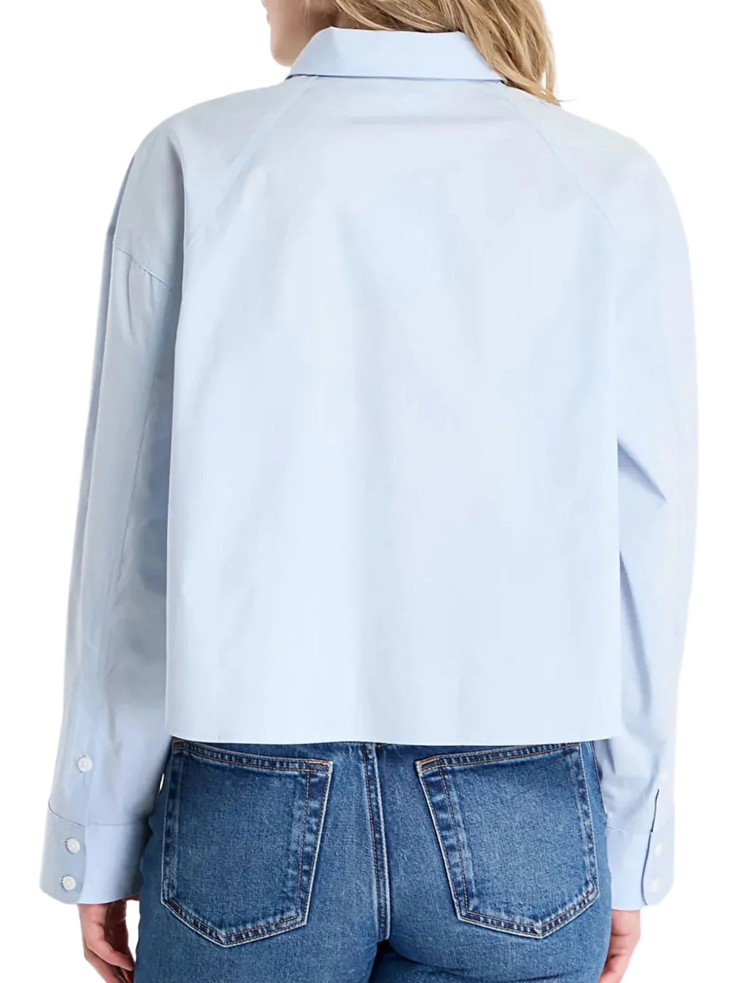 Camicia Calvin Klein Donna ml crop solid boxy
 Celeste - Image 2