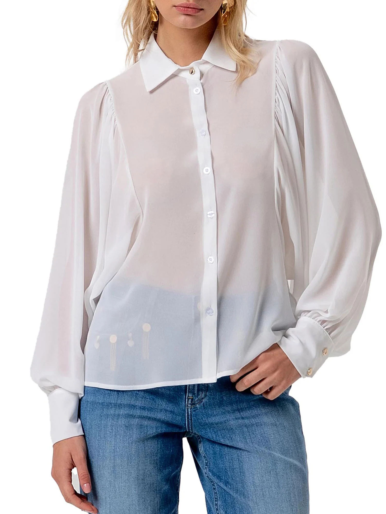 Camicia Fracomina Donna flare sleeves bianco