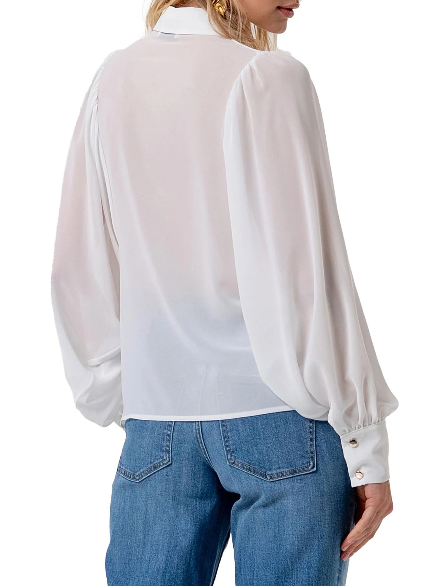 Camicia Fracomina Donna flare sleeves bianco - Image 2