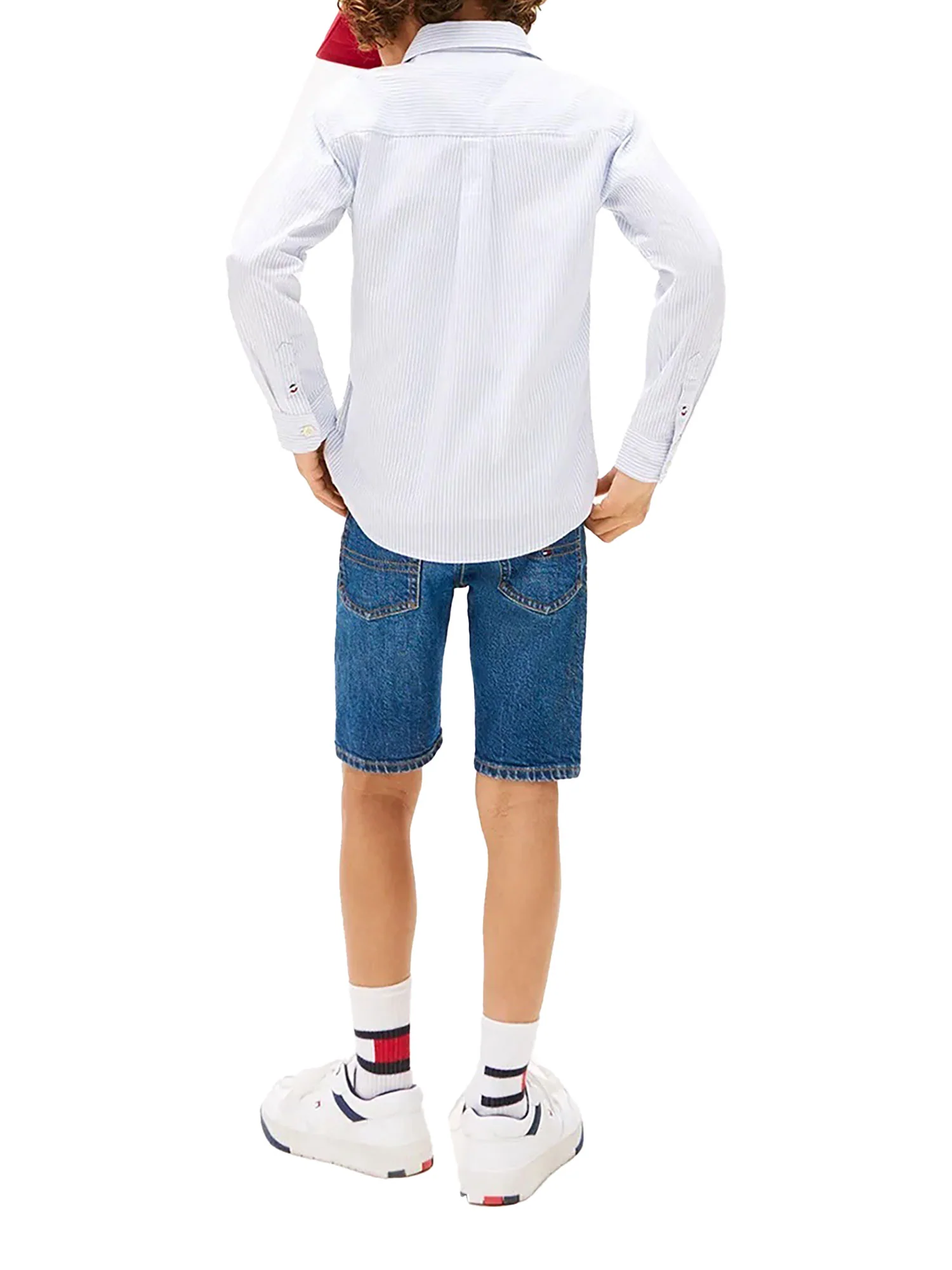 Camicia Tommy Hilfigher Bambino flex ithaca celeste multi - Image 3