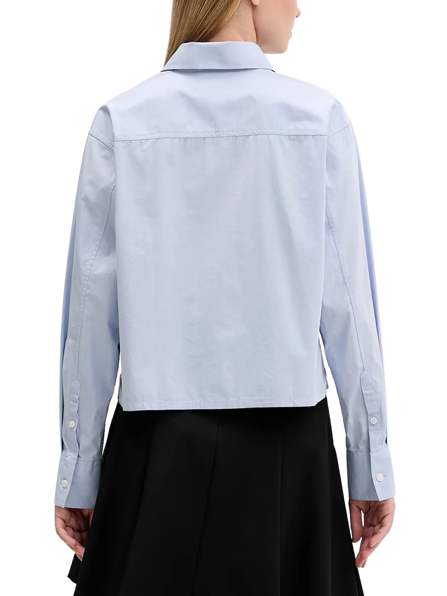 Camicia Guess donna manica lunga Cropped celeste - Image 2