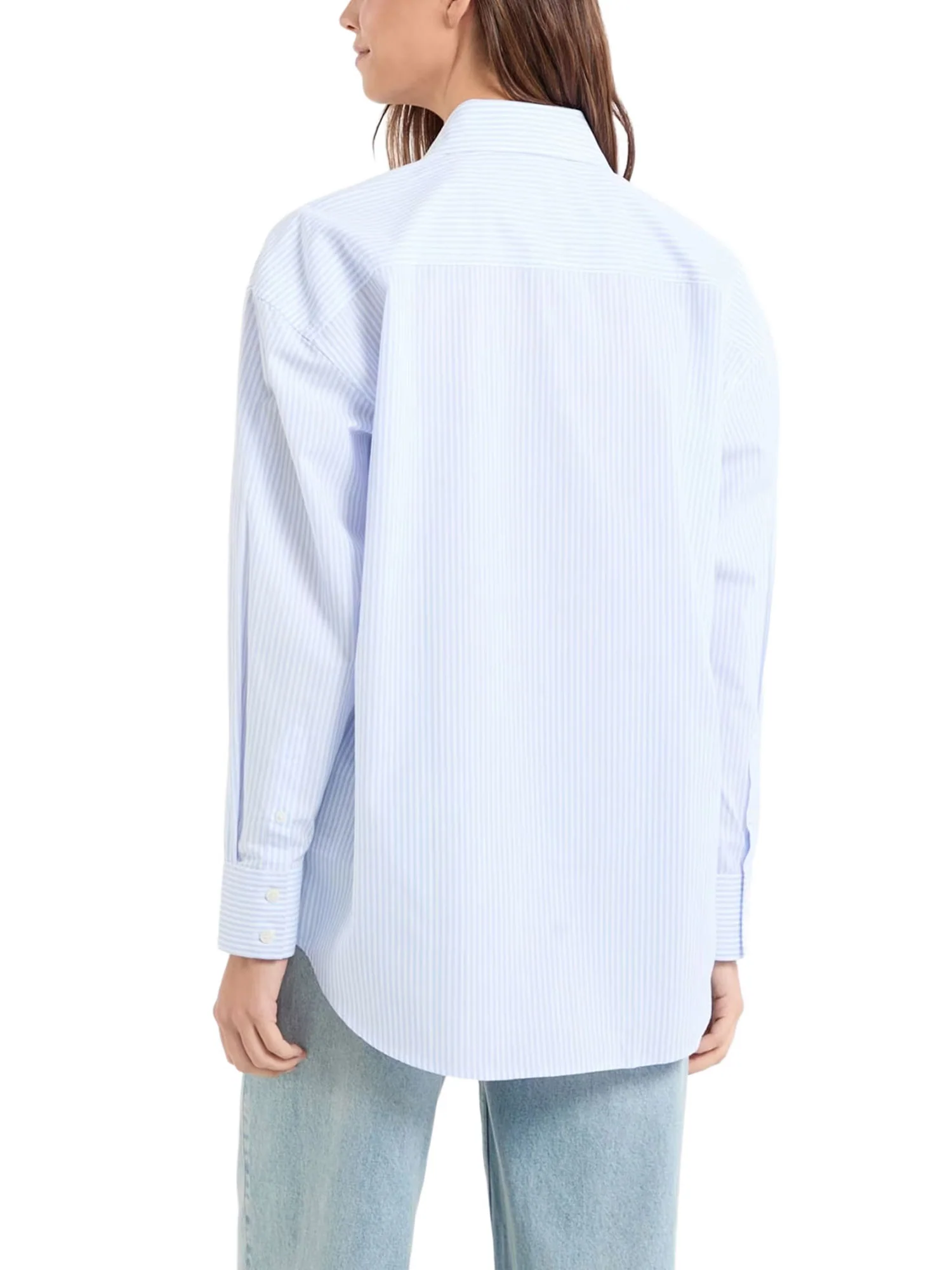 Camicia Guess donna manica lunga Oversized Pockets celeste multi - Image 2