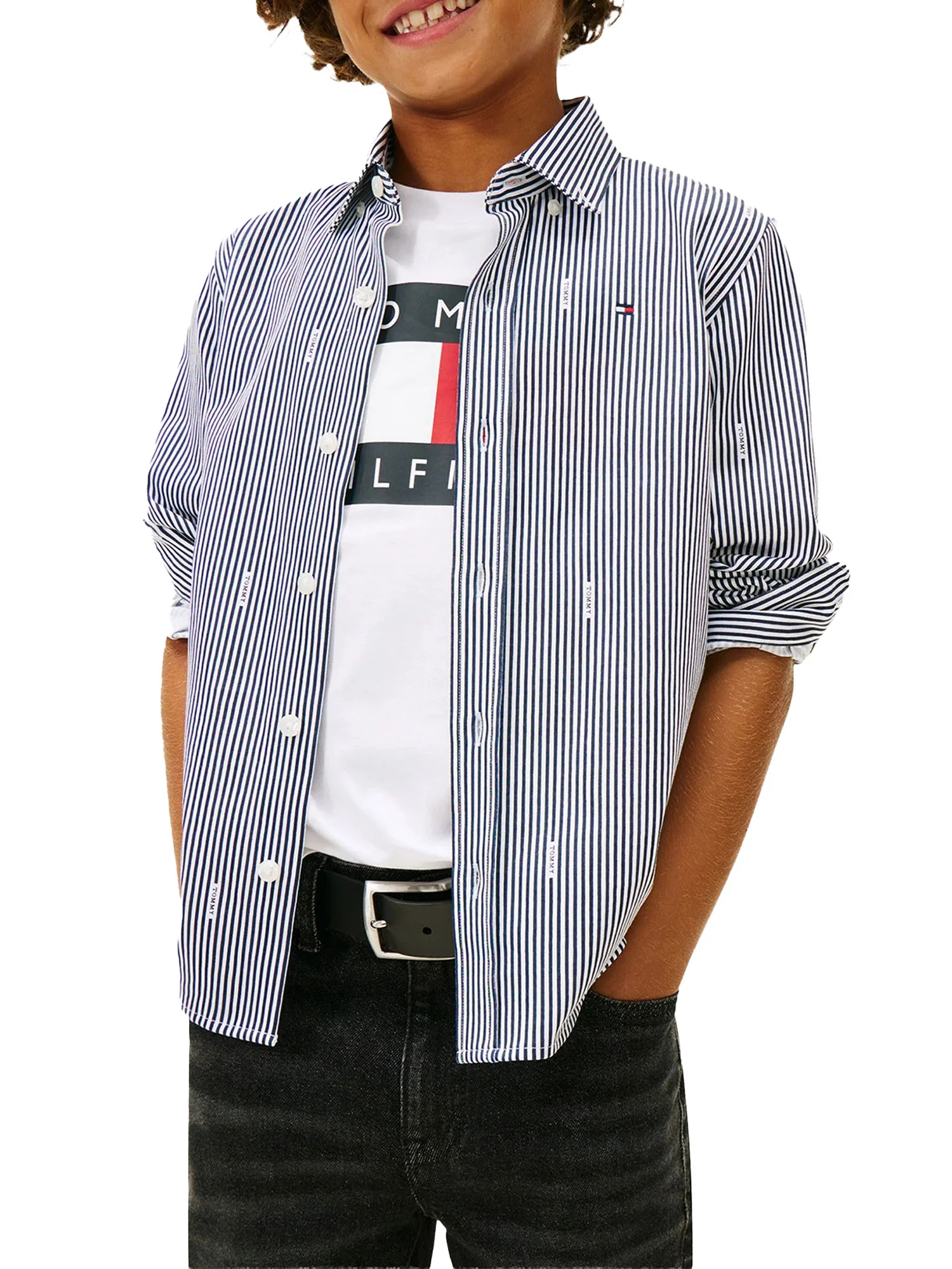 Camicia Tommy Hilfigher Ragazzo heritage flag blu - Image 2