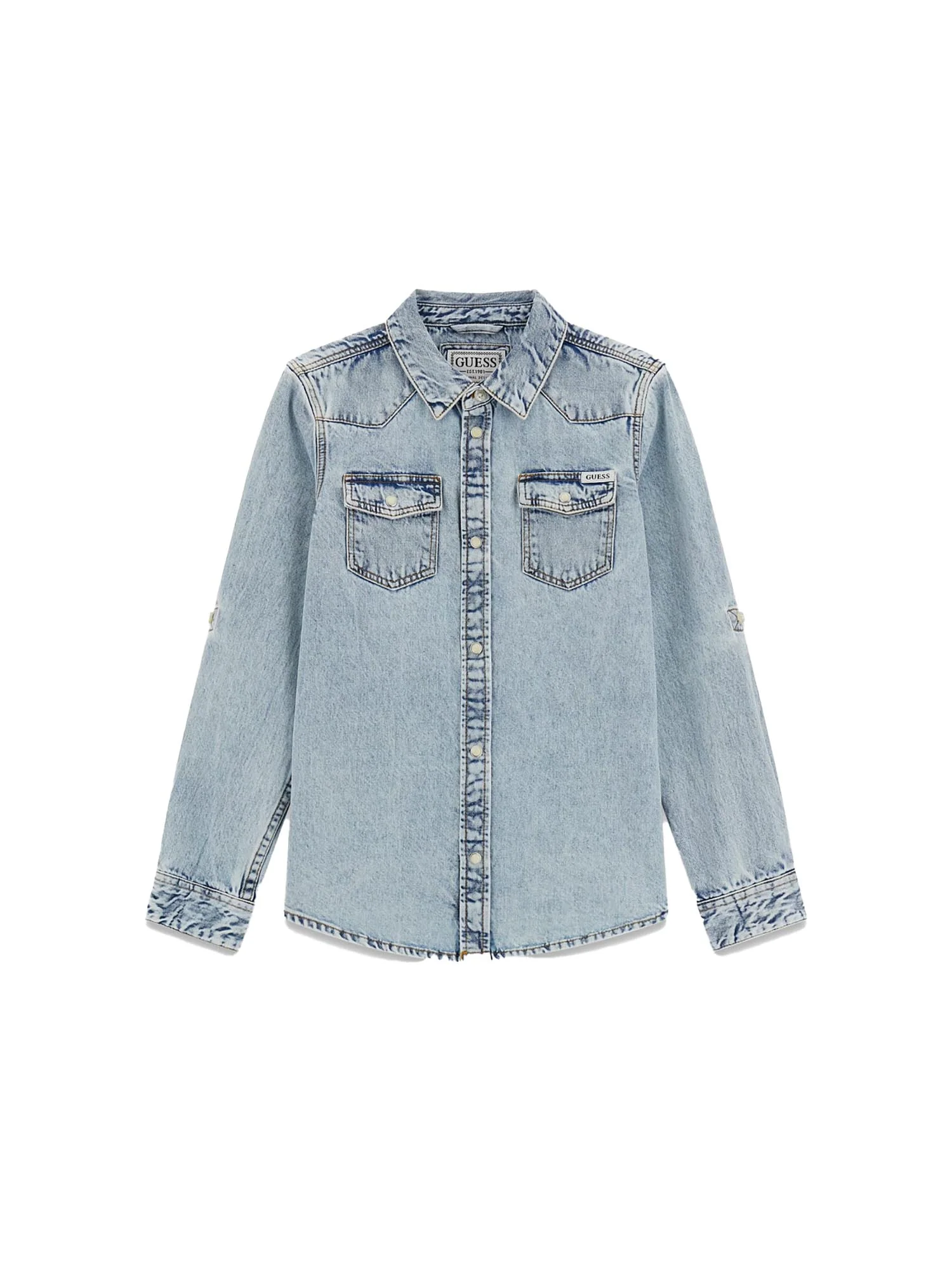 Camicia Guess Ragazzo in jeans denim chiaro