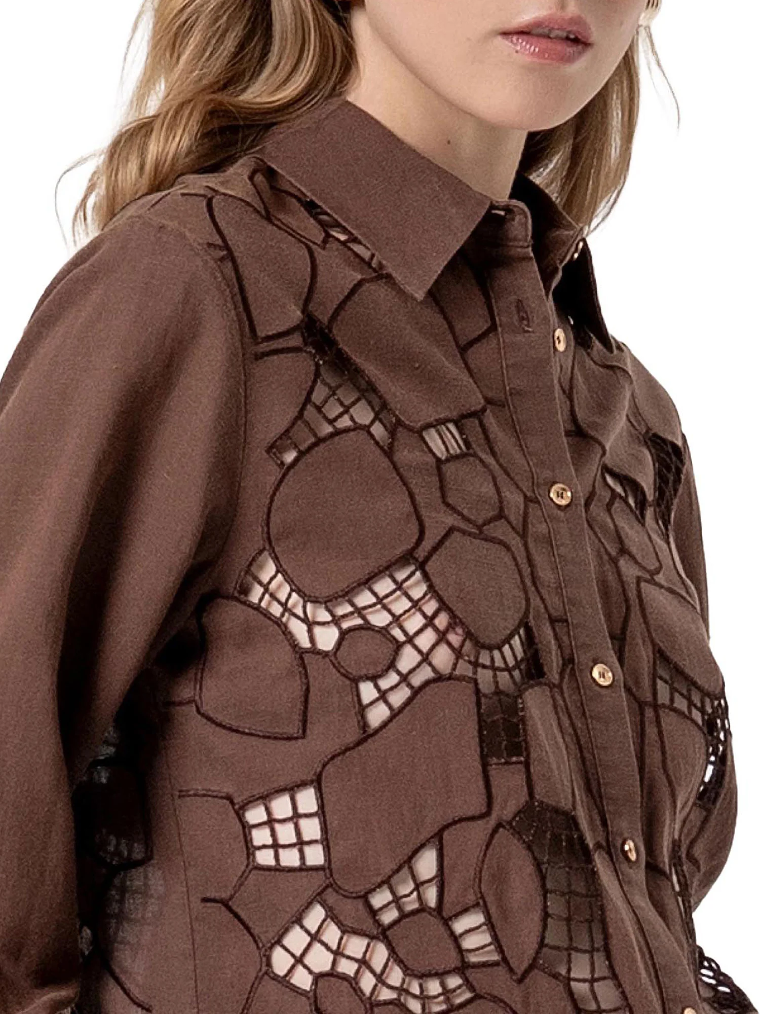 Camicia Fracomina Donna con ricami moro - Image 3