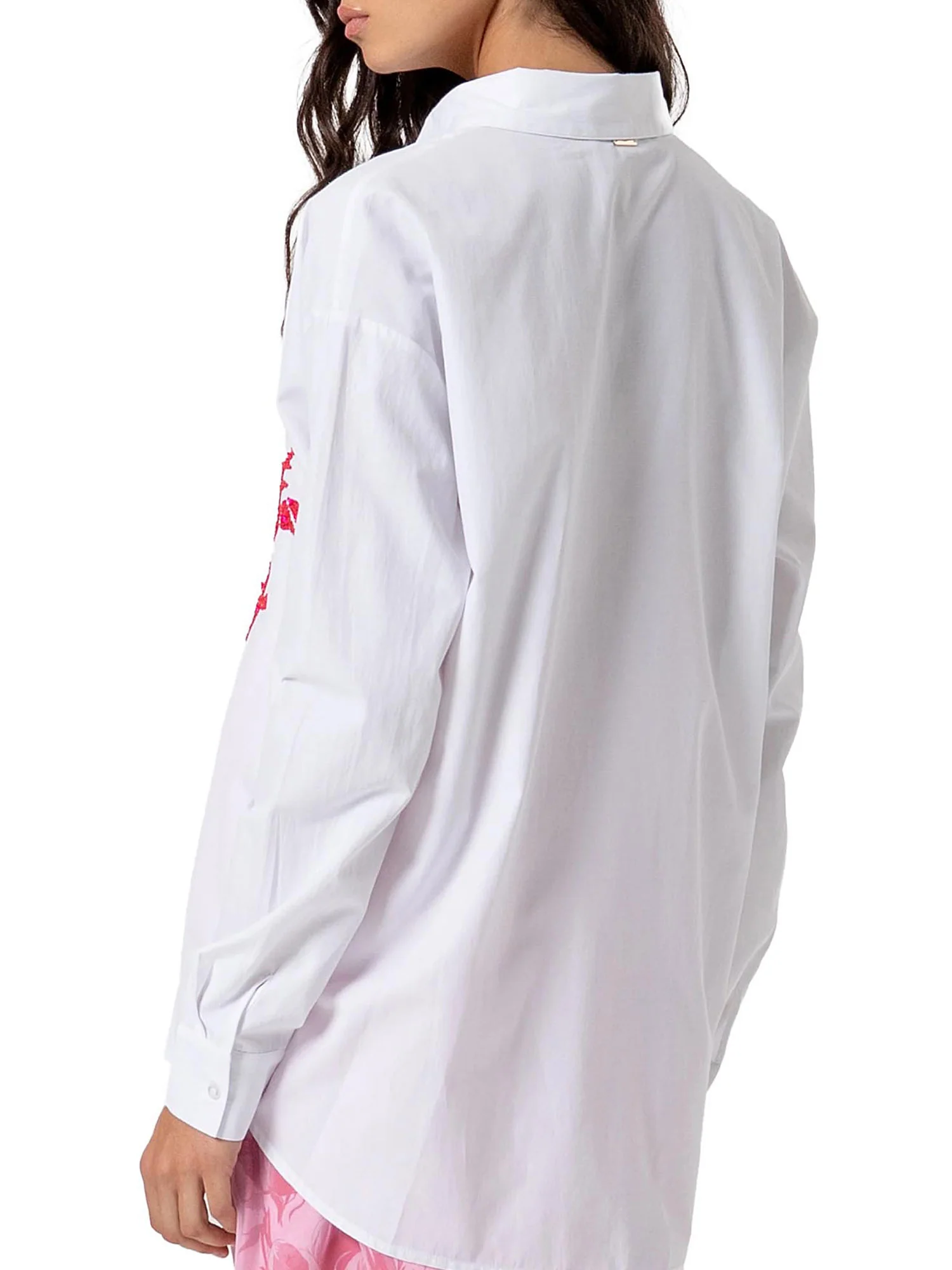 Camicia Fracomina Donna regular con ricamo floreale bianco - Image 2
