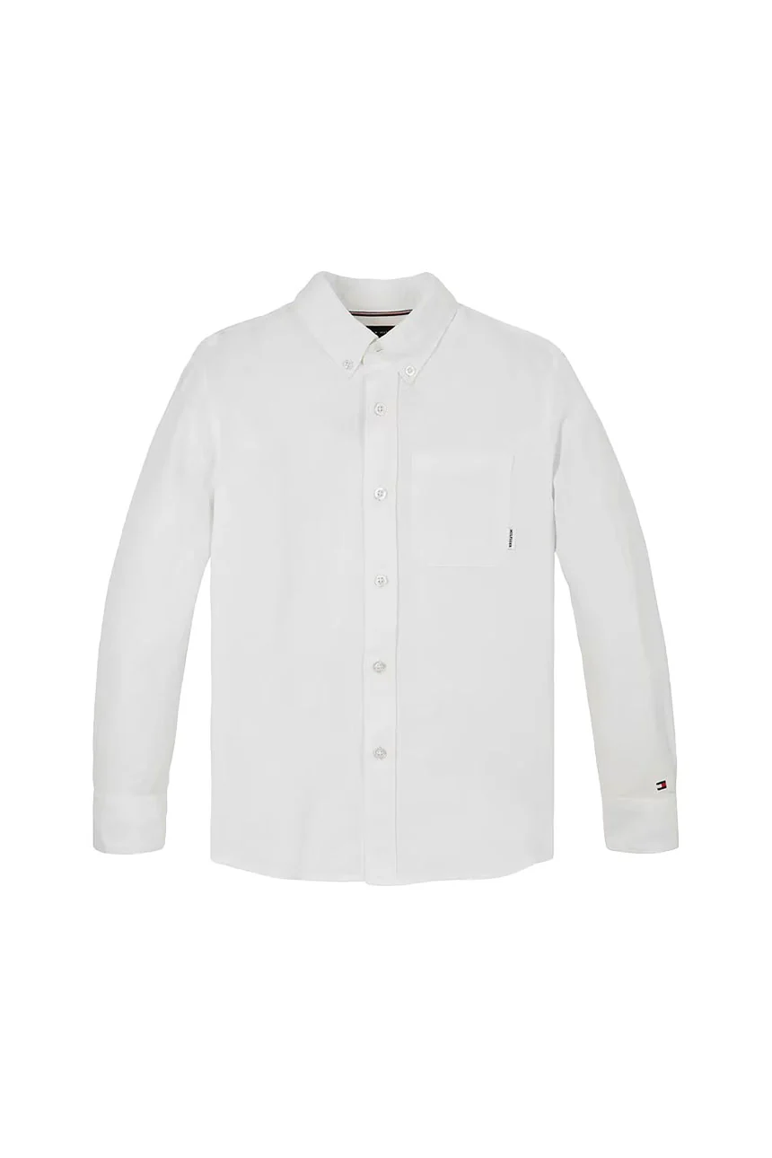 Camicia Tommy Hilfigher Ragazzo relaxed linen blend bianco