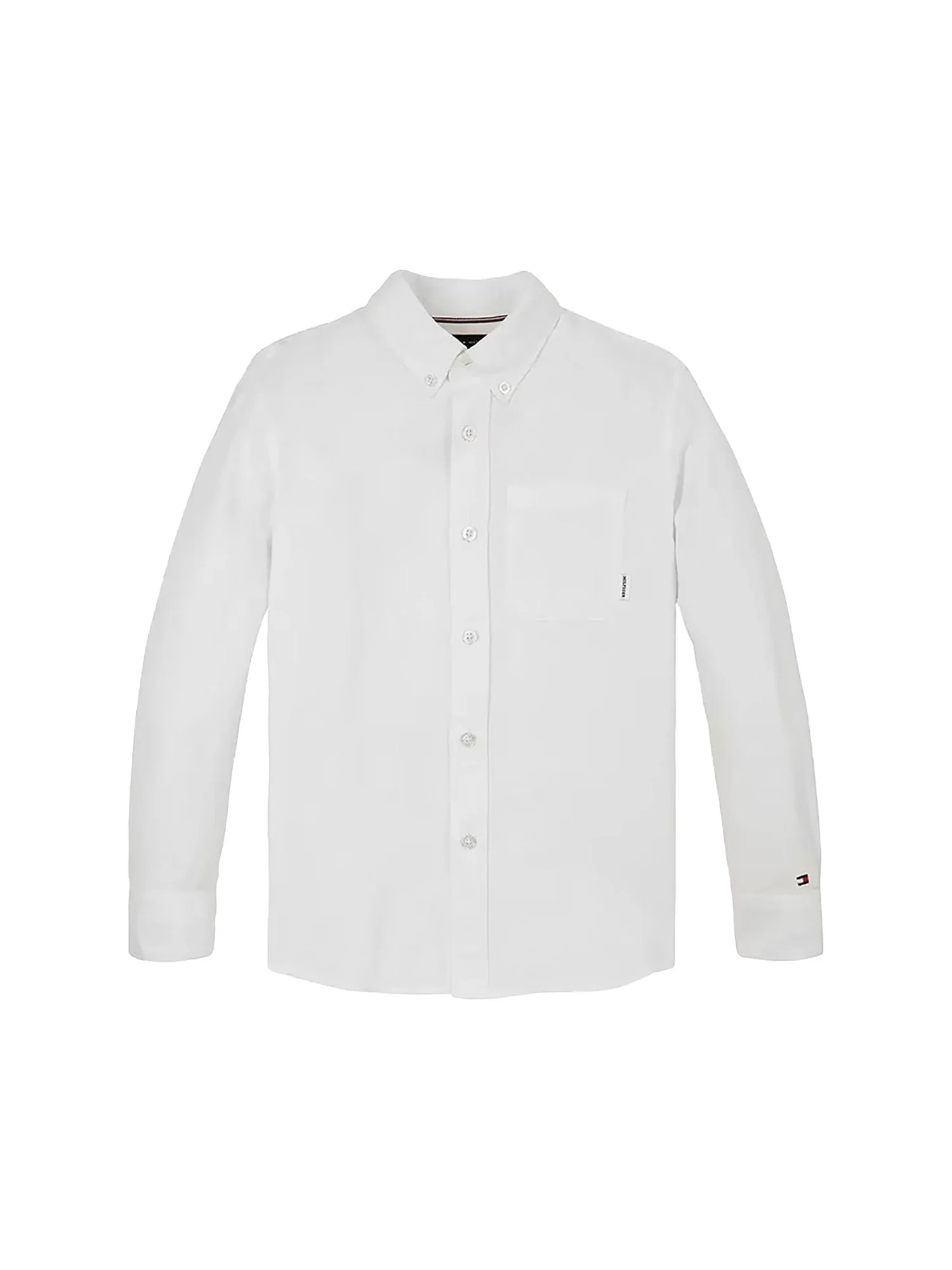 Camicia Tommy Hilfigher Bambino relaxed linen blend bianco