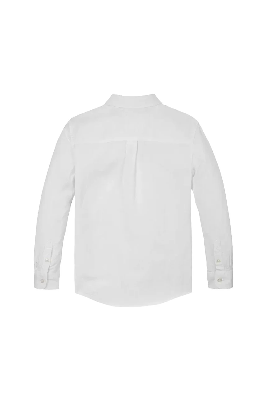 Camicia Tommy Hilfigher Bambino relaxed linen blend bianco - Image 2