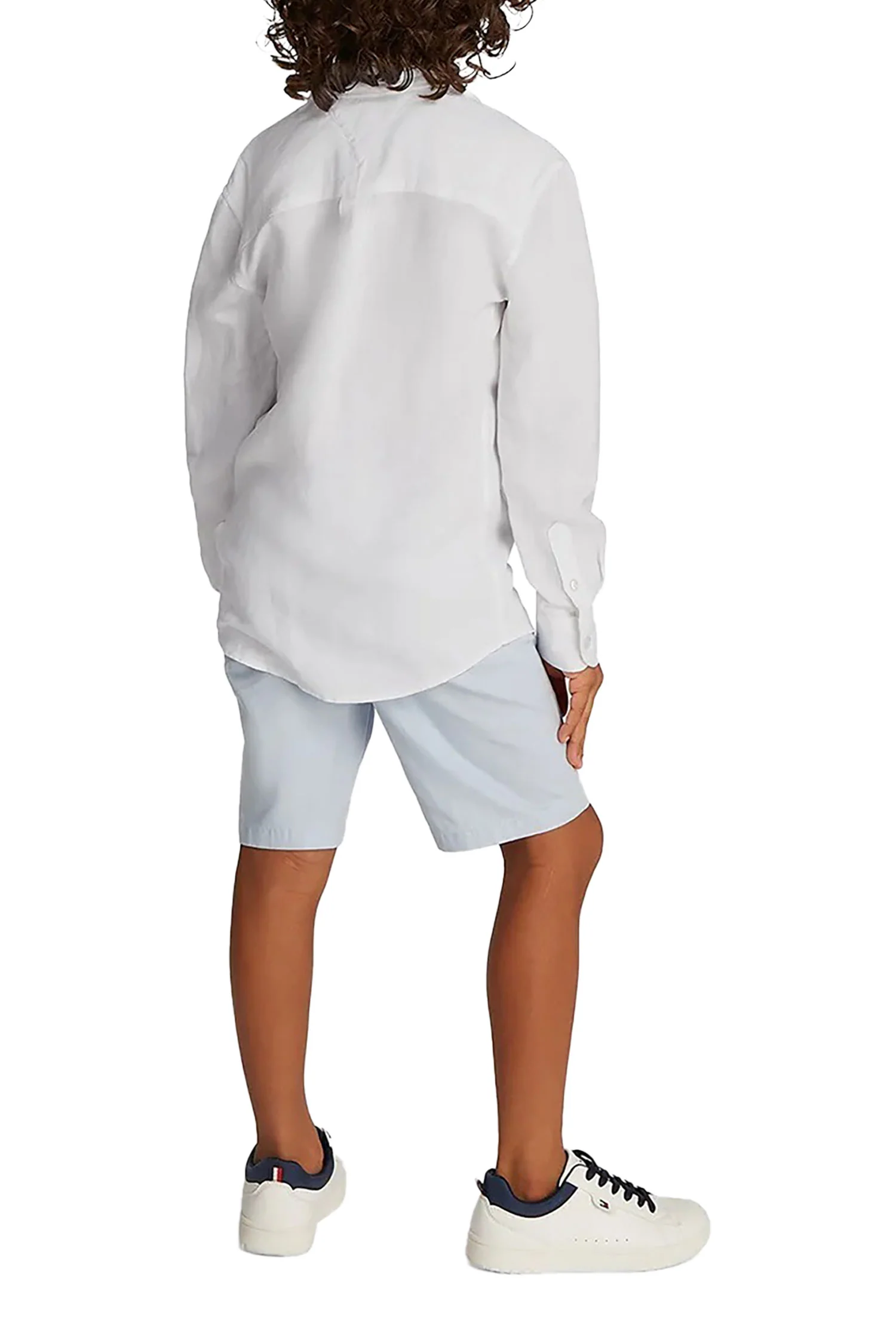 Camicia Tommy Hilfigher Bambino relaxed linen blend bianco - Image 4