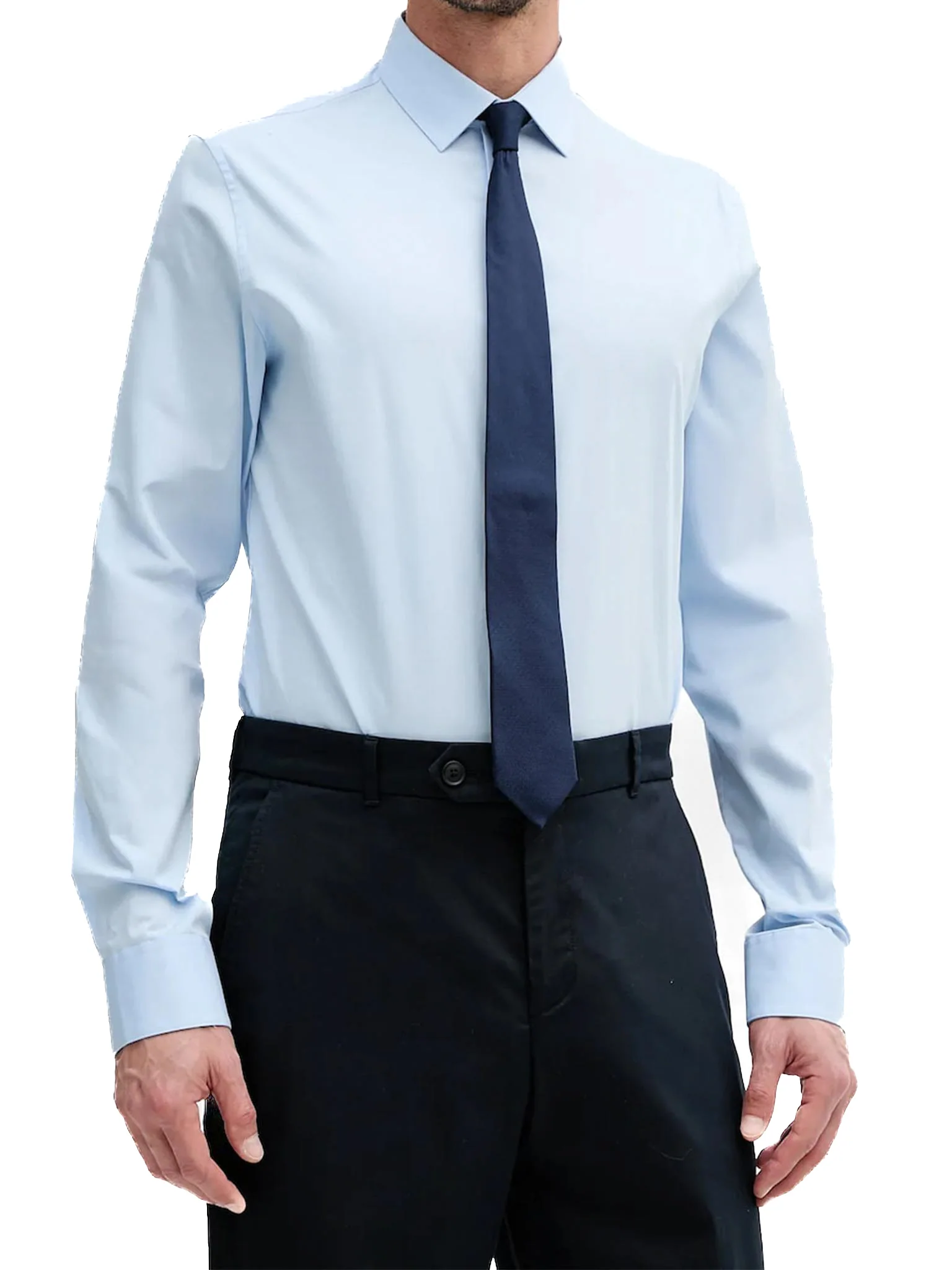 Camicia slim calvin klein in cotone stretch celeste