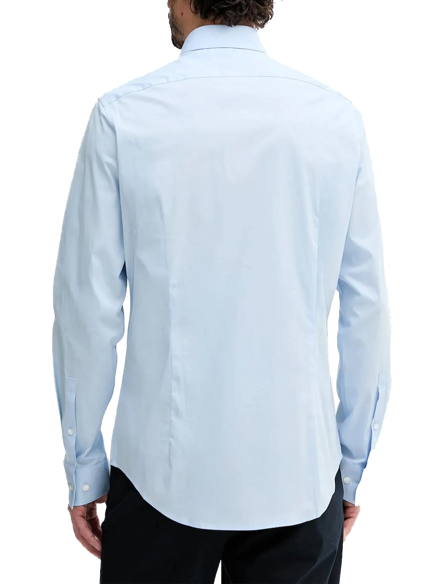 Camicia slim calvin klein in cotone stretch celeste - Image 2