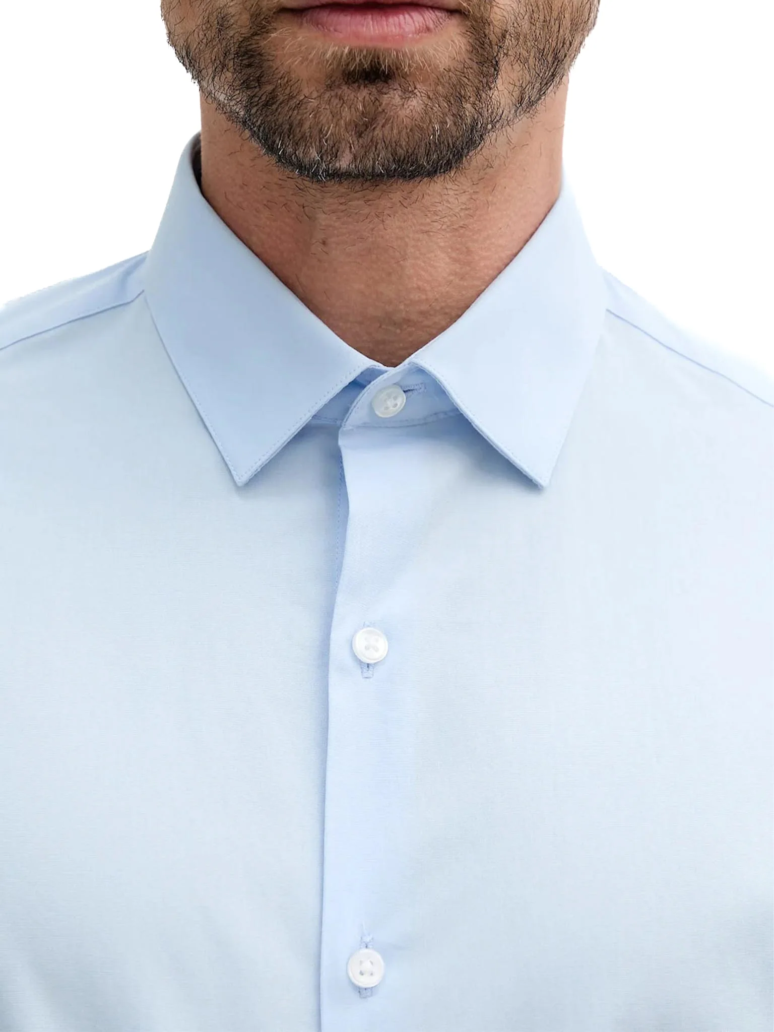 Camicia slim calvin klein in cotone stretch celeste - Image 4