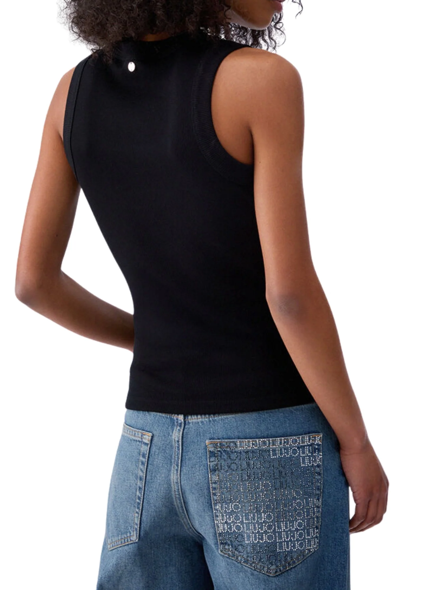 Canotta Liu Jo donna modello Hotfixed Collar nero - Image 2