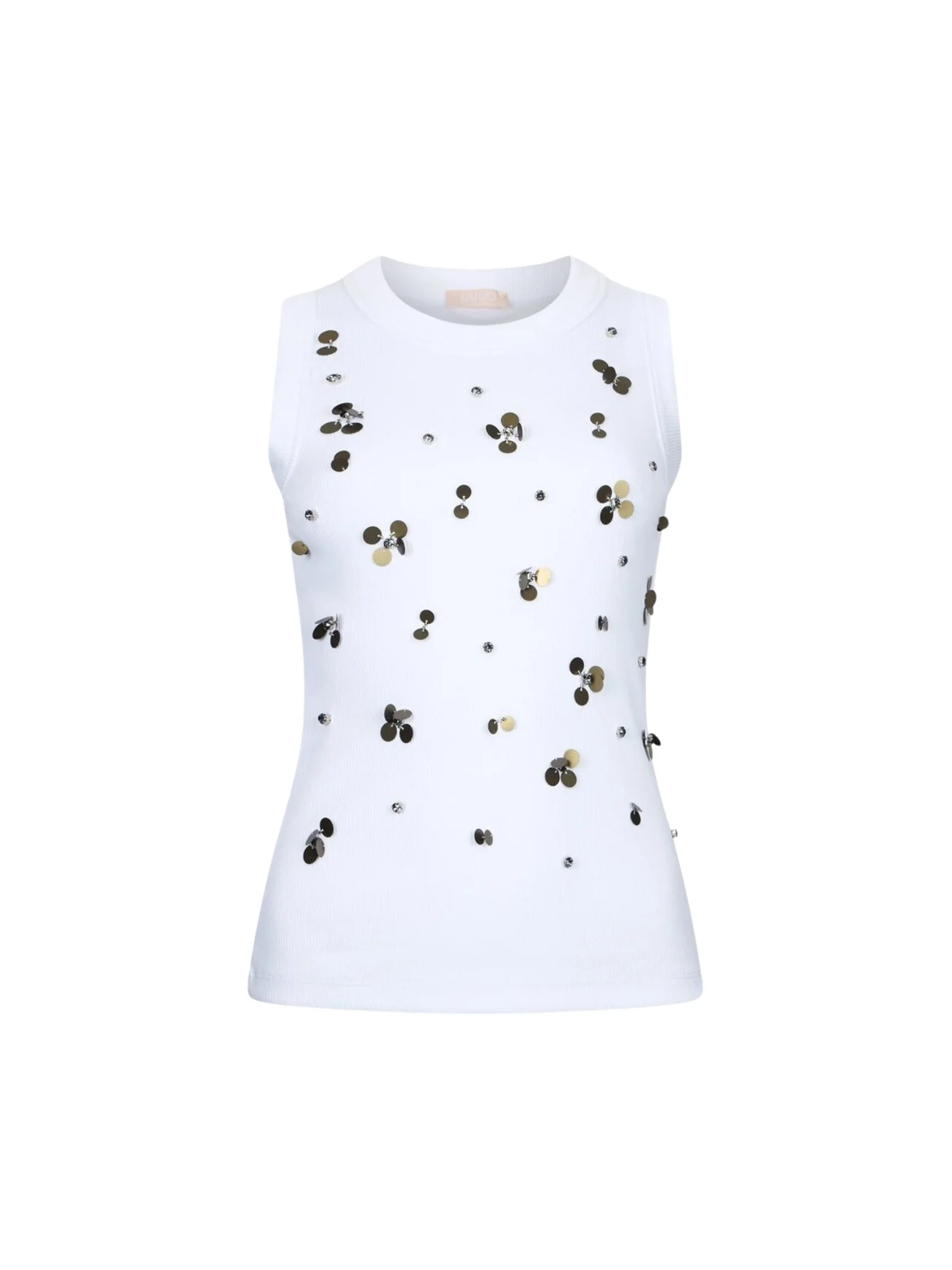 Canotta Liu Jo donna modello Round Flow Sequins bianco - Image 4