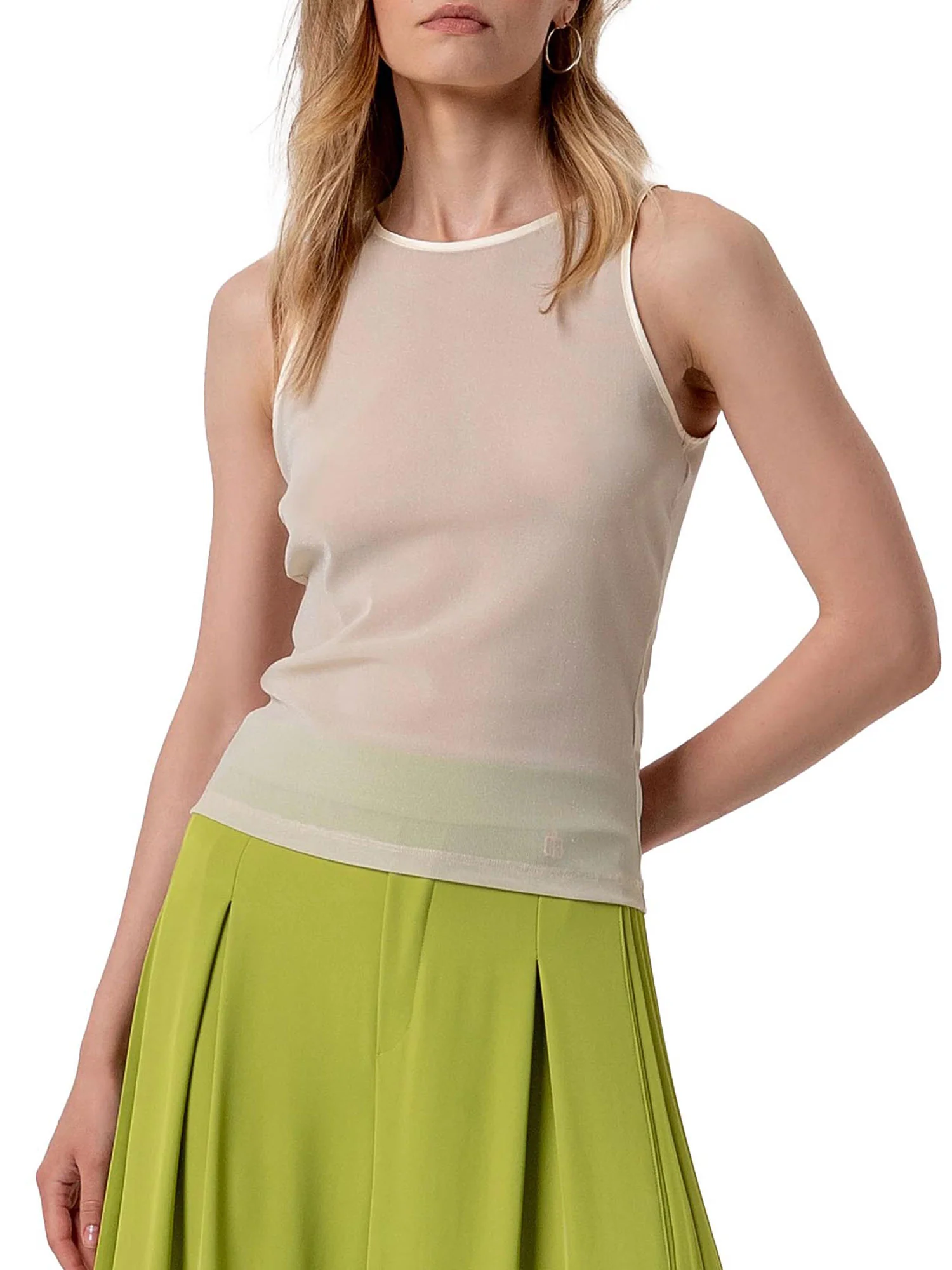 Canotta Fracomina Donna slim fit lurex oro