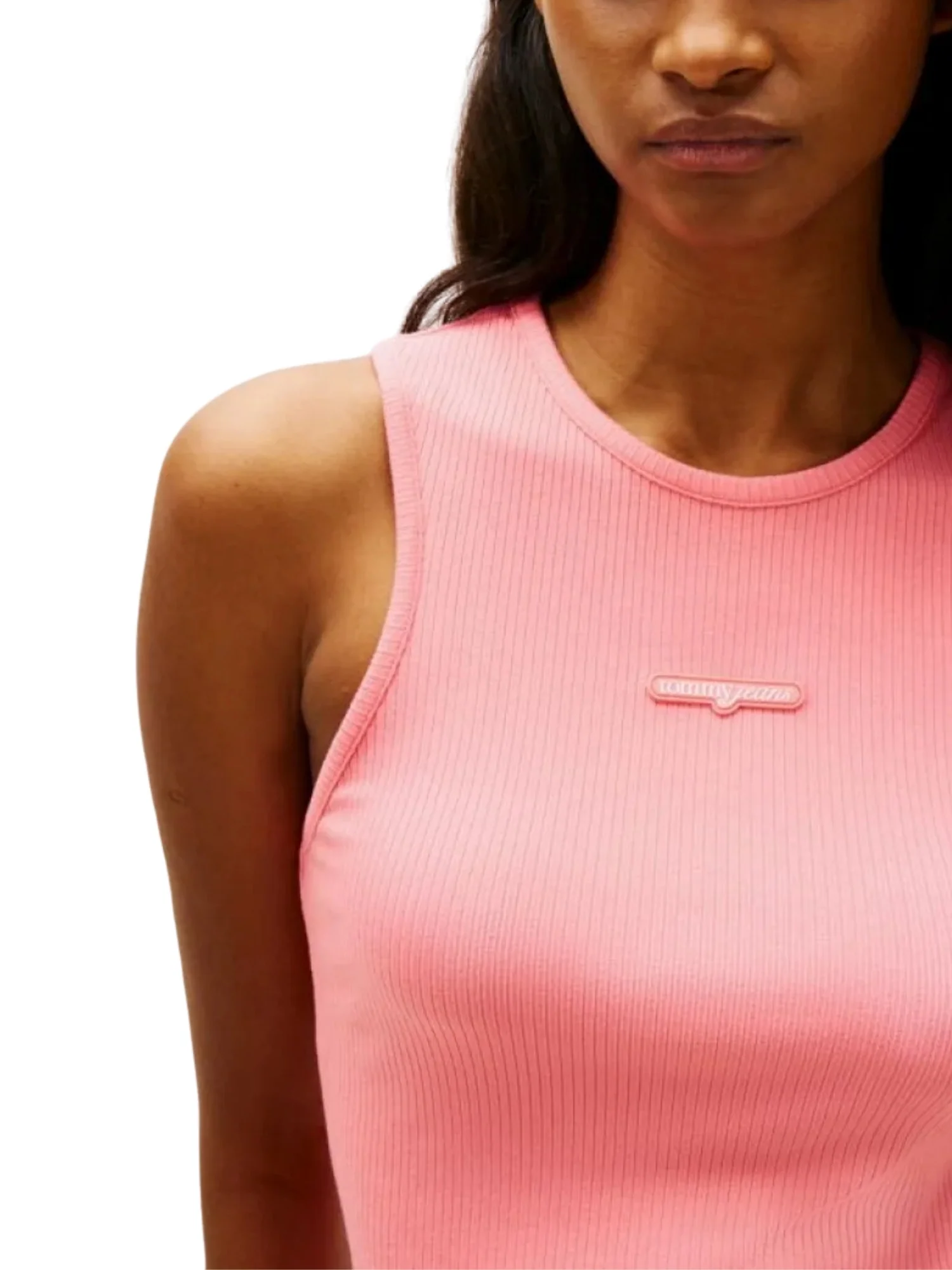 Canotta slim modello script label rosa - Image 3