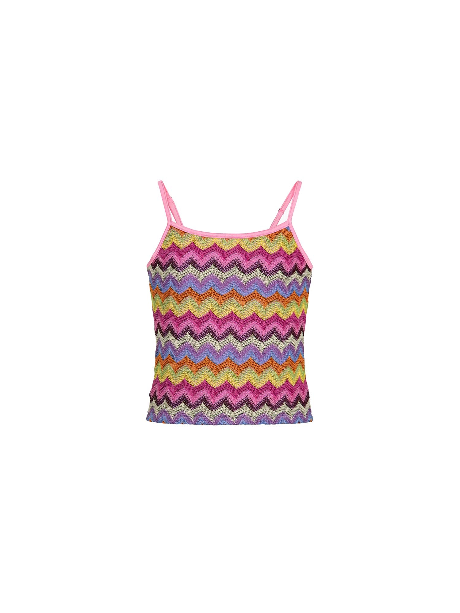 Canotta F**k Bambina stampata multicolor zig zag arcobaleno