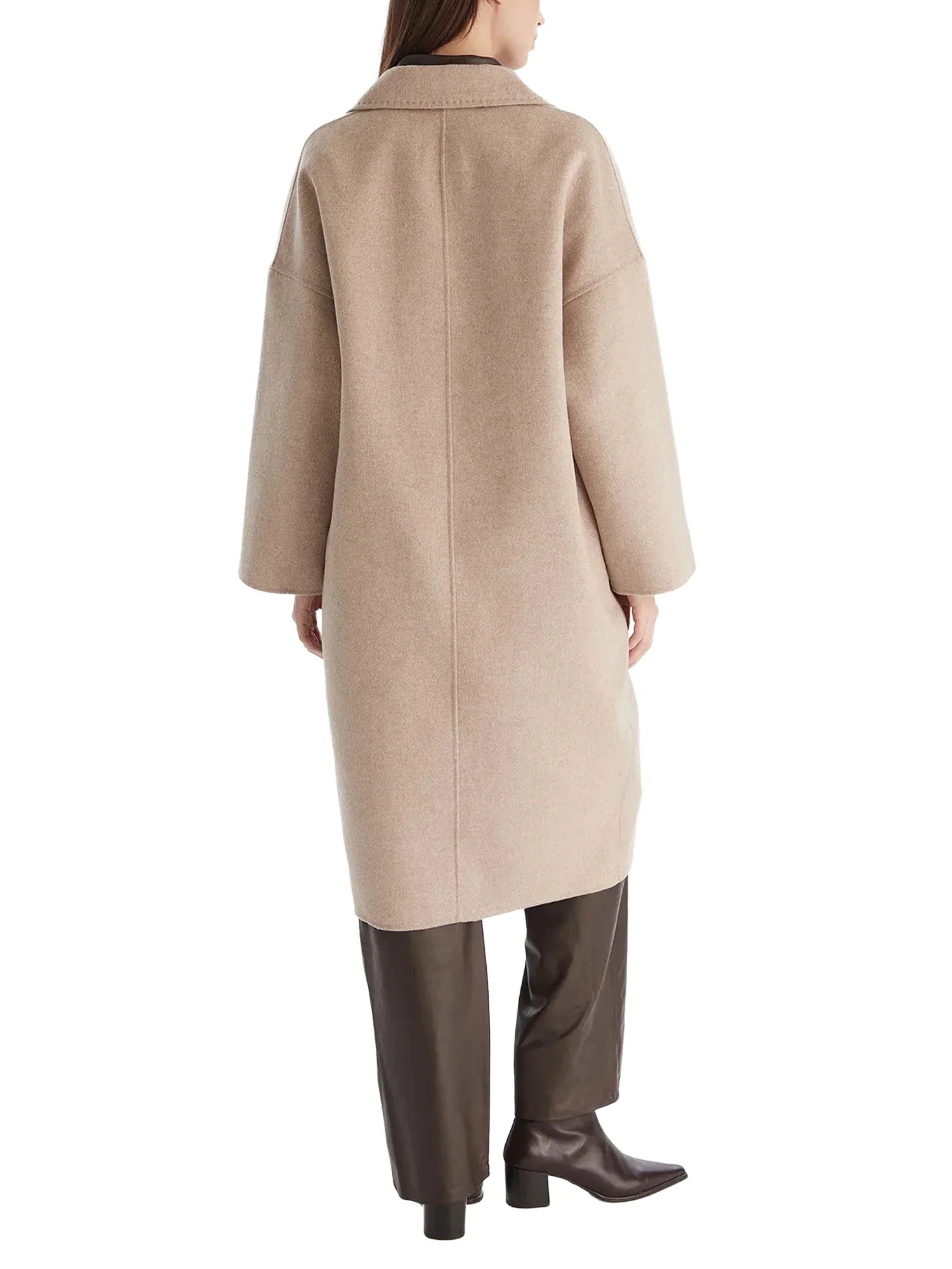 Cappotto doppiopetto over Vicolo donna in lana tortora - Image 3