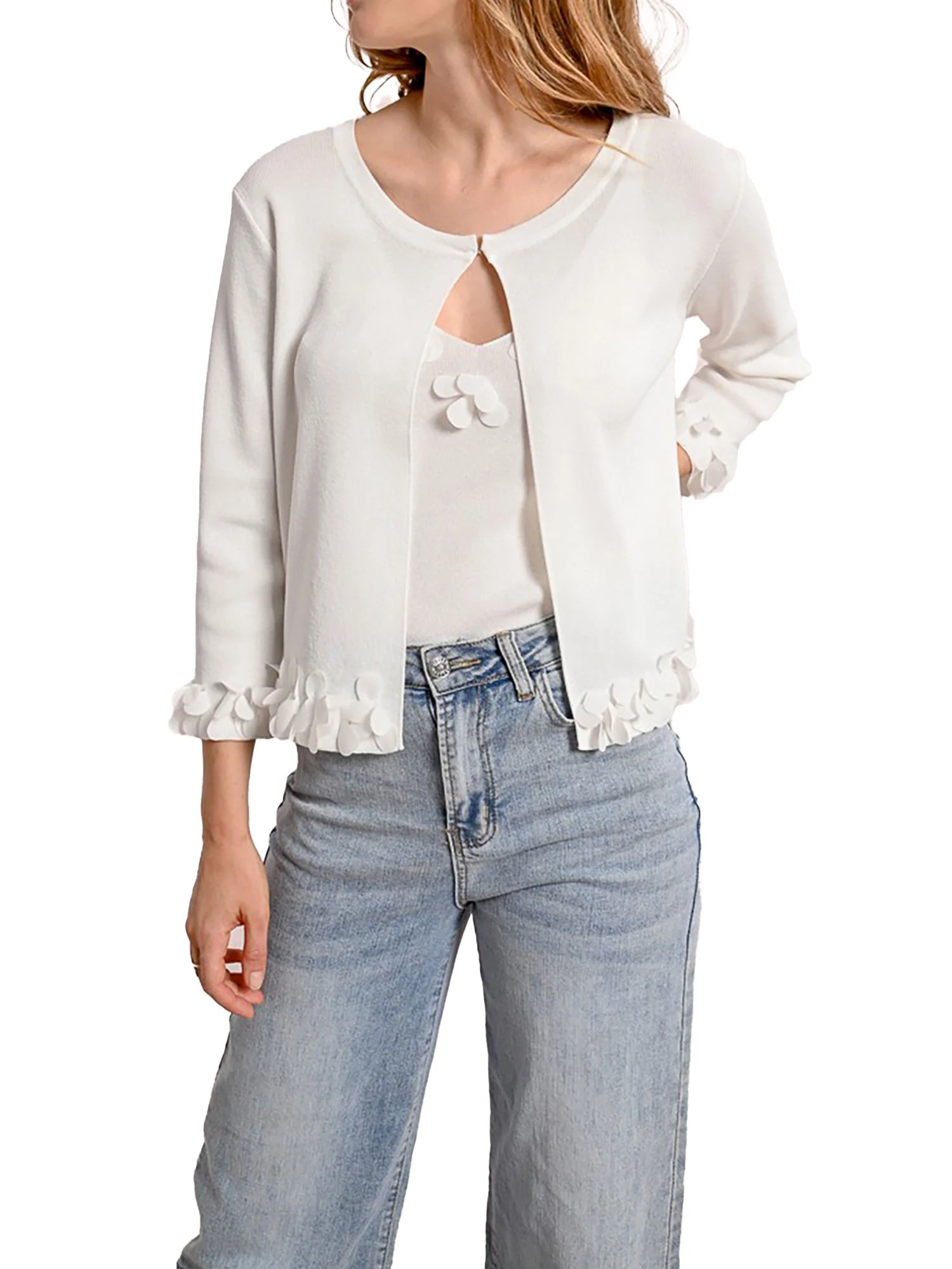 Cardigan applicazioni bianco - Image 3