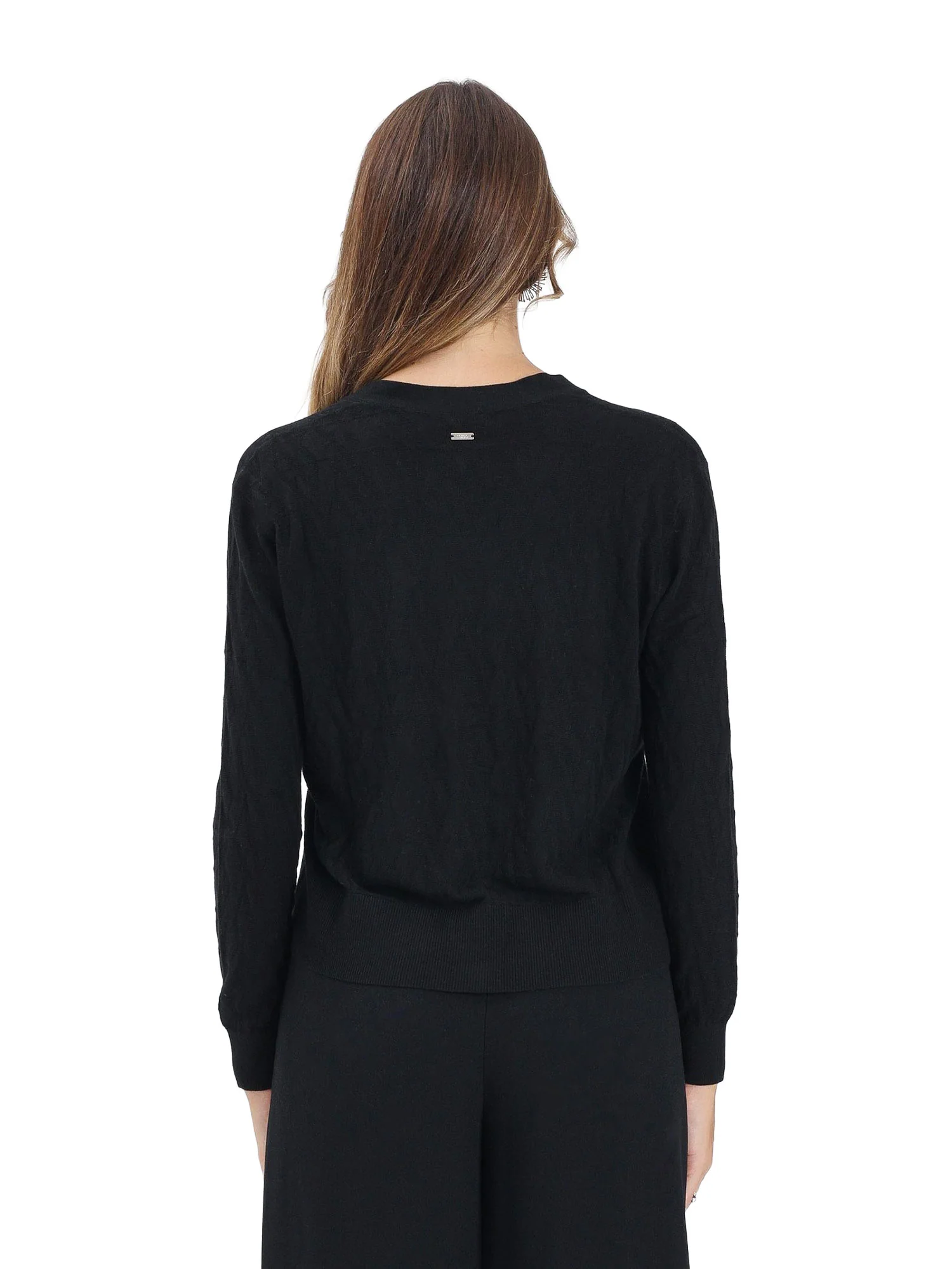 Cardigan Armani Exchange donna Bt. Allover nero - Image 2