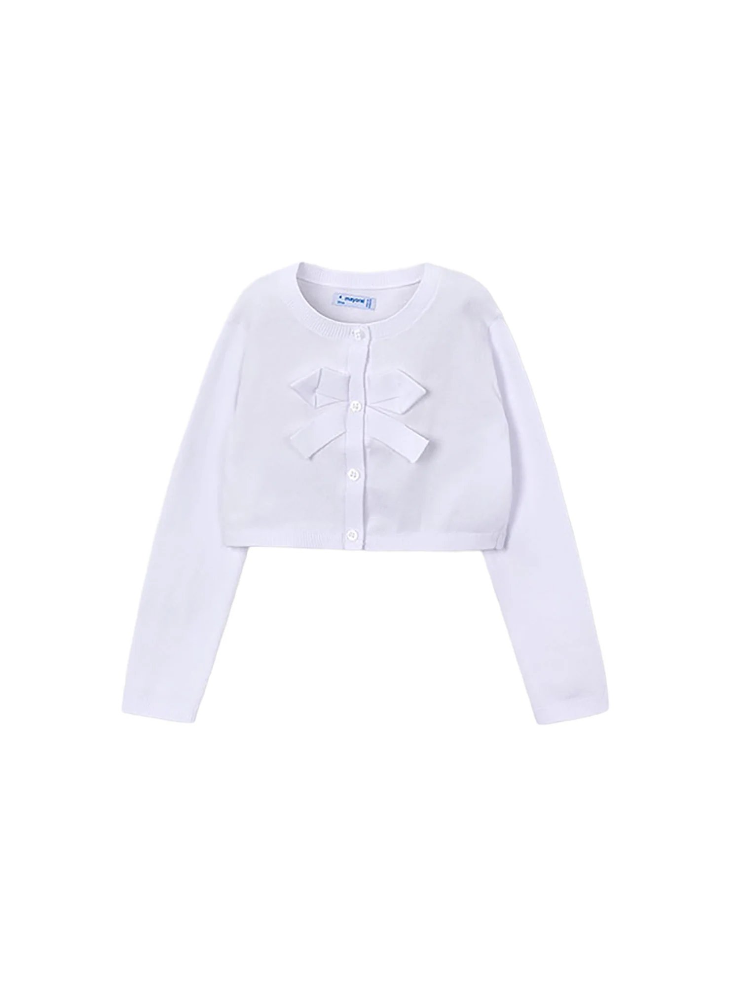 Cardigan Mayoral Bambina con bottoni basic tricot bianco
